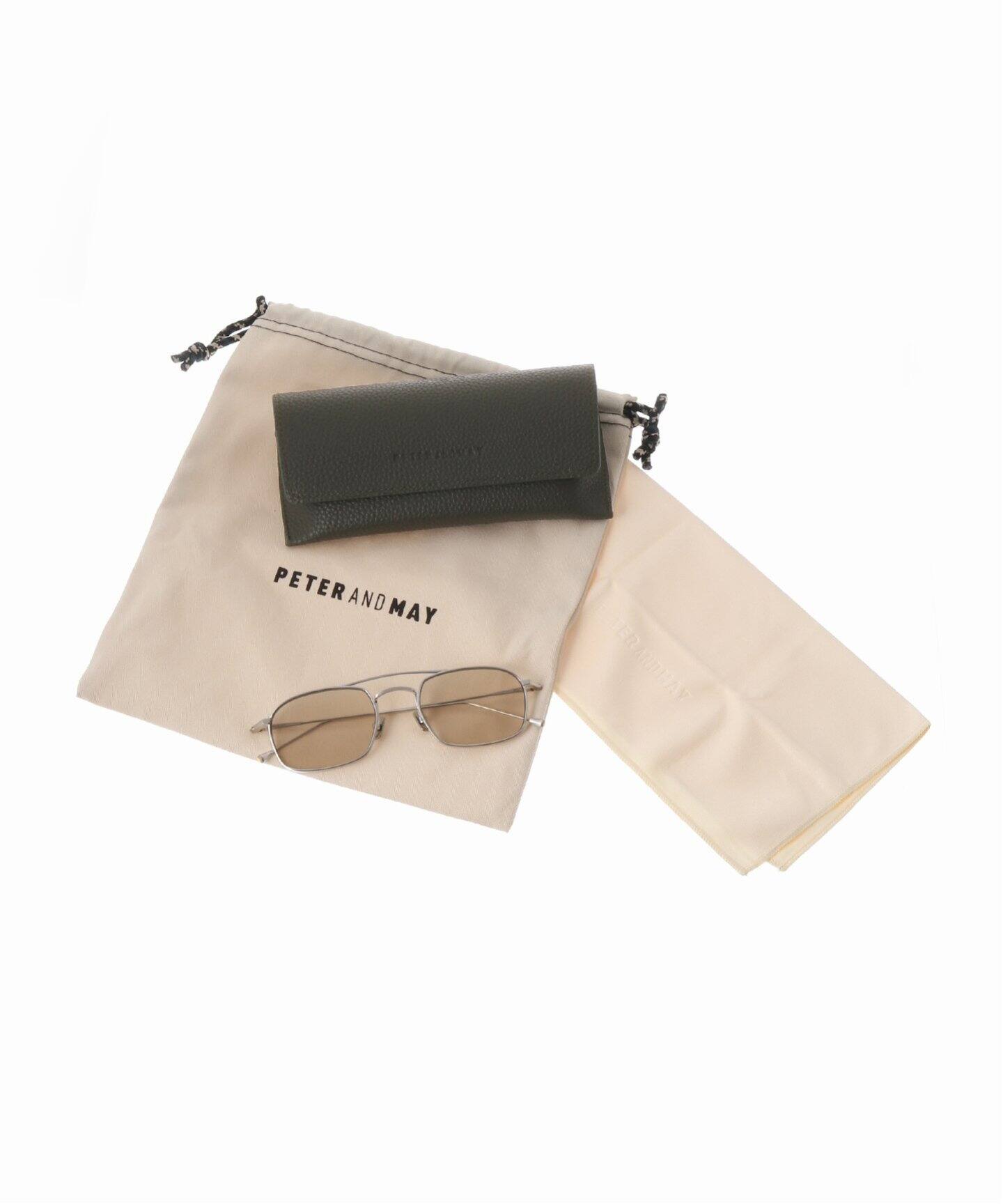 PETER AND MAY】MINI MACHINE BRUSHED SILVER LIGHT BRO Sunglasses 