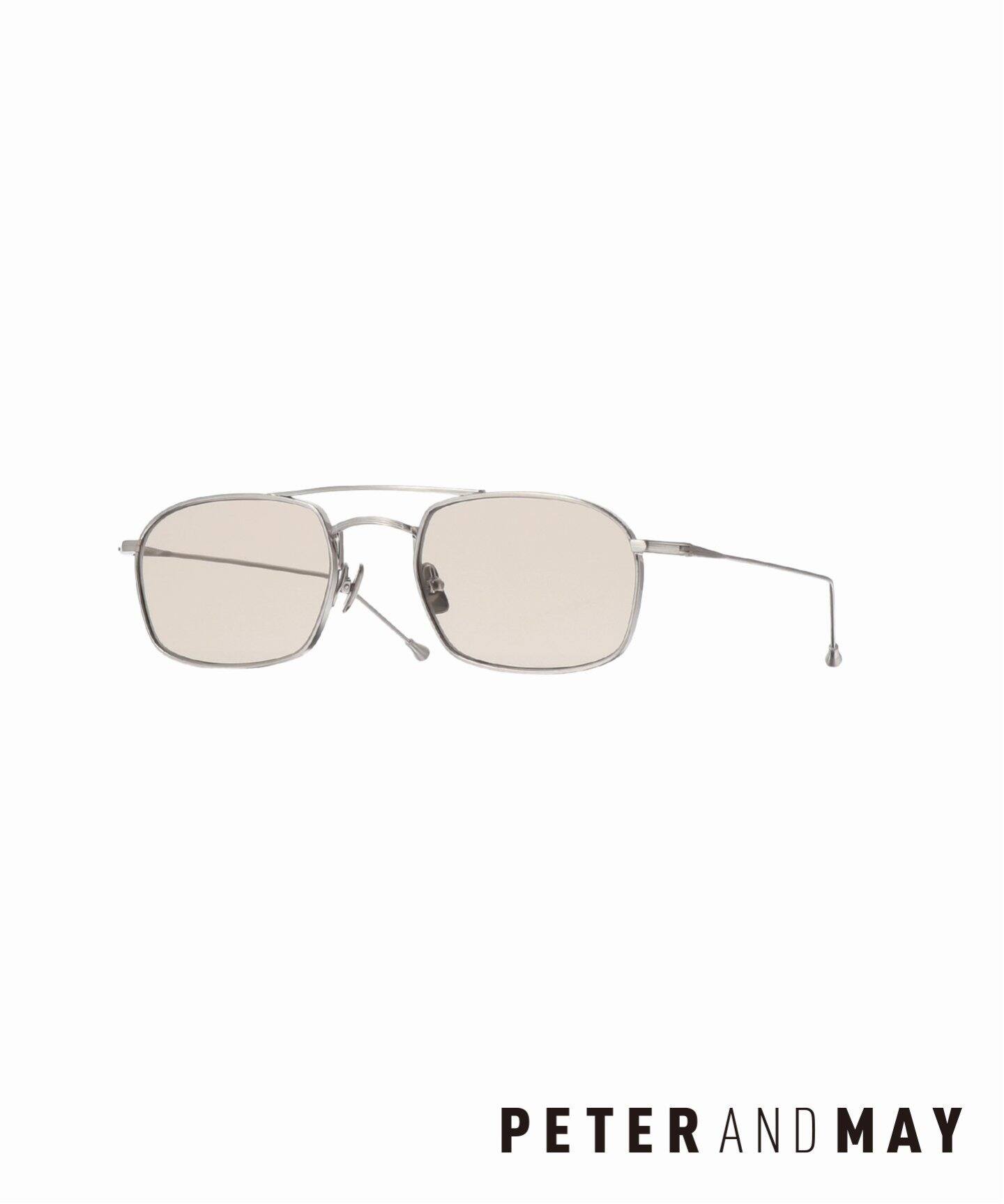 PETER AND MAY】MINI MACHINE BRUSHED SILVER LIGHT BRO Sunglasses 