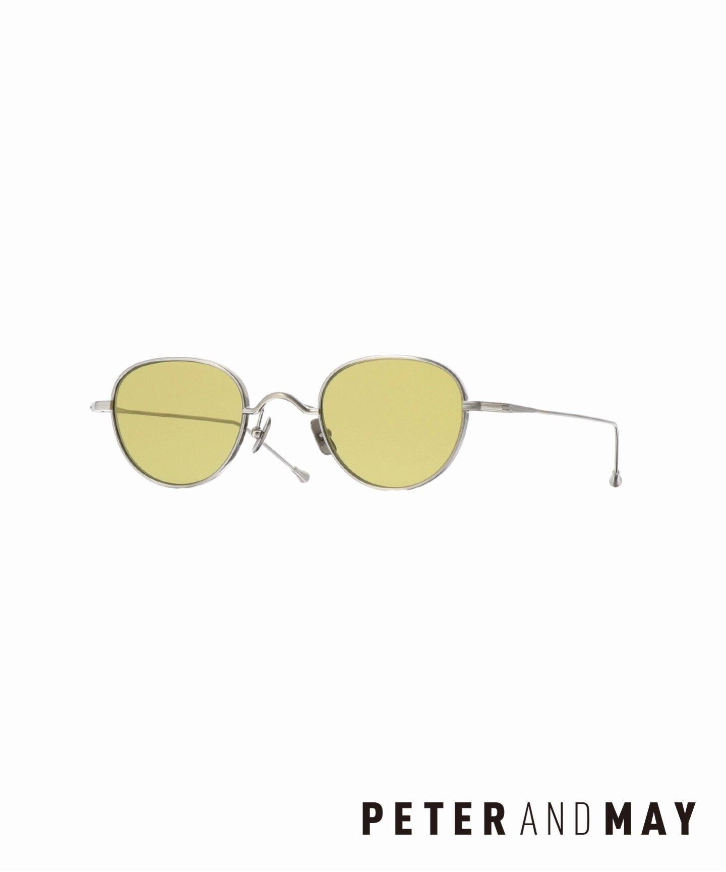 PETER AND MAY】GURU BRUSHED SILVER LIGHT KHAKI Sunglasses 