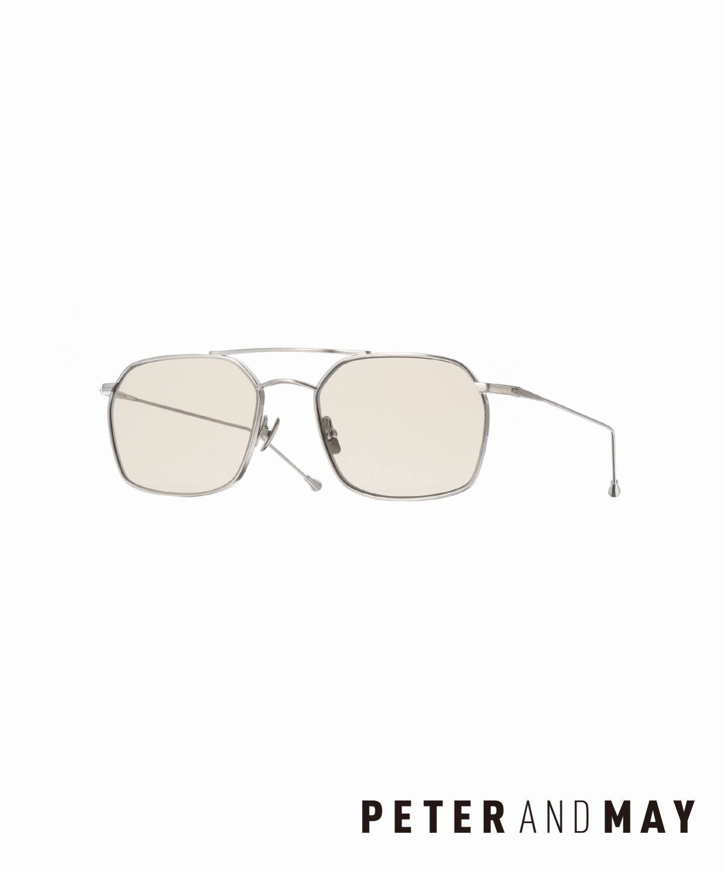 PETER AND MAY】JENNY BRUSHED SILVER LIGHT BROWN Sunglasses 
