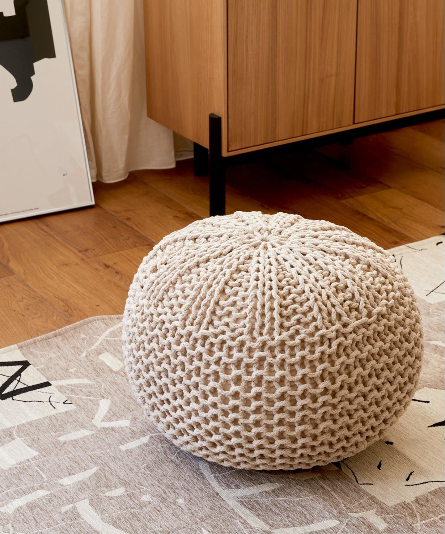 La Forma / ラ・フォーマ】SHORE Pouf Cotton / White プフ（ソファ