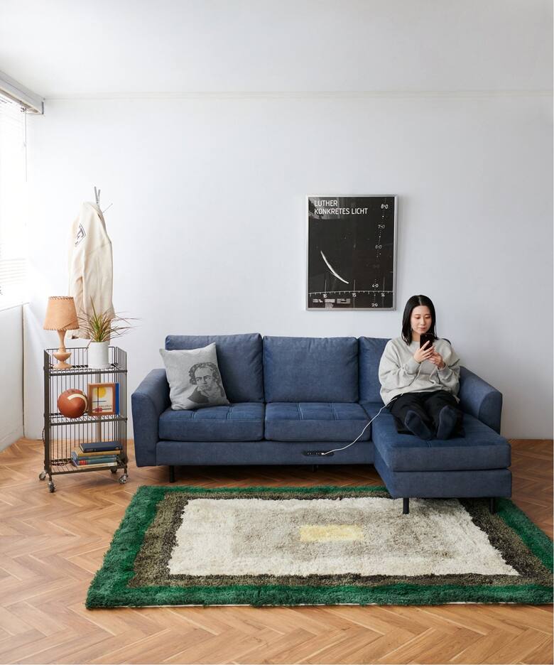 大型商品》PSF COUCH SOFA BLUE GREY ピーエスエフ カウチ ソファ 
