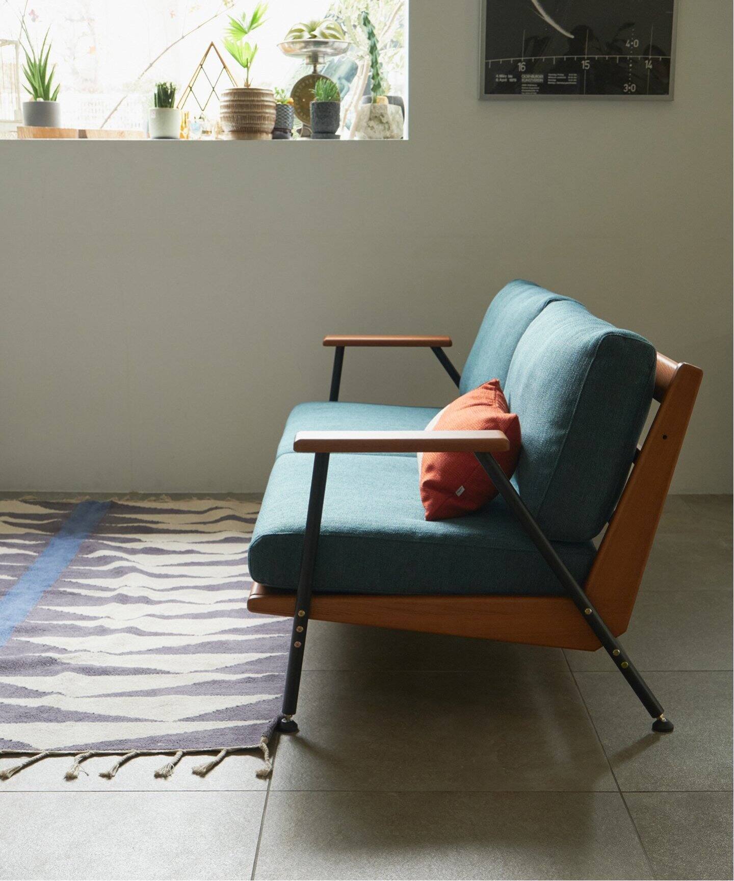 大型商品》CURL SOFA (Green/Gray cover) カール ソファ（ソファ