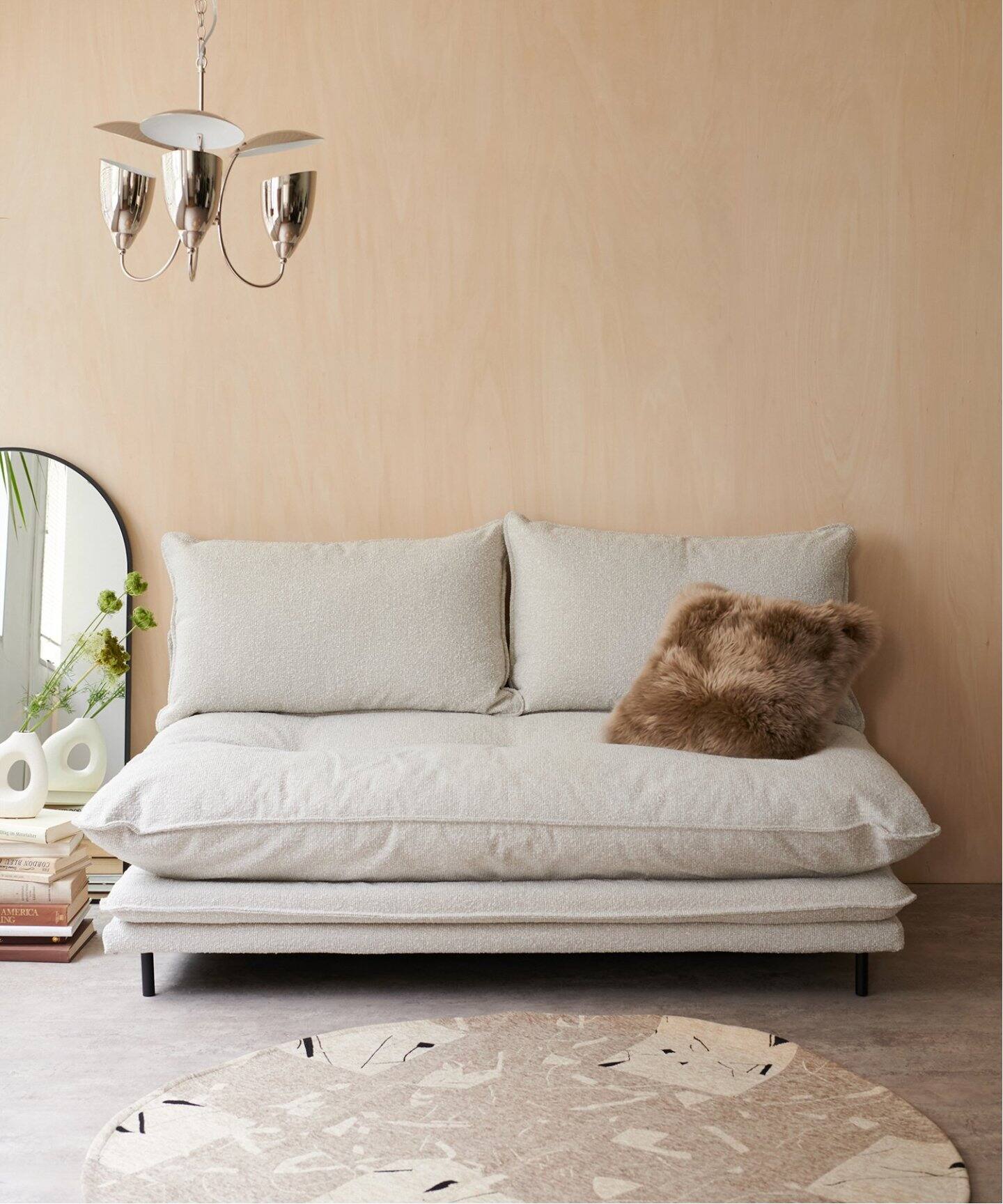 大型商品》PORTO SOFA Boucle-IV24 ポルトソファ アイボリー（ソファ