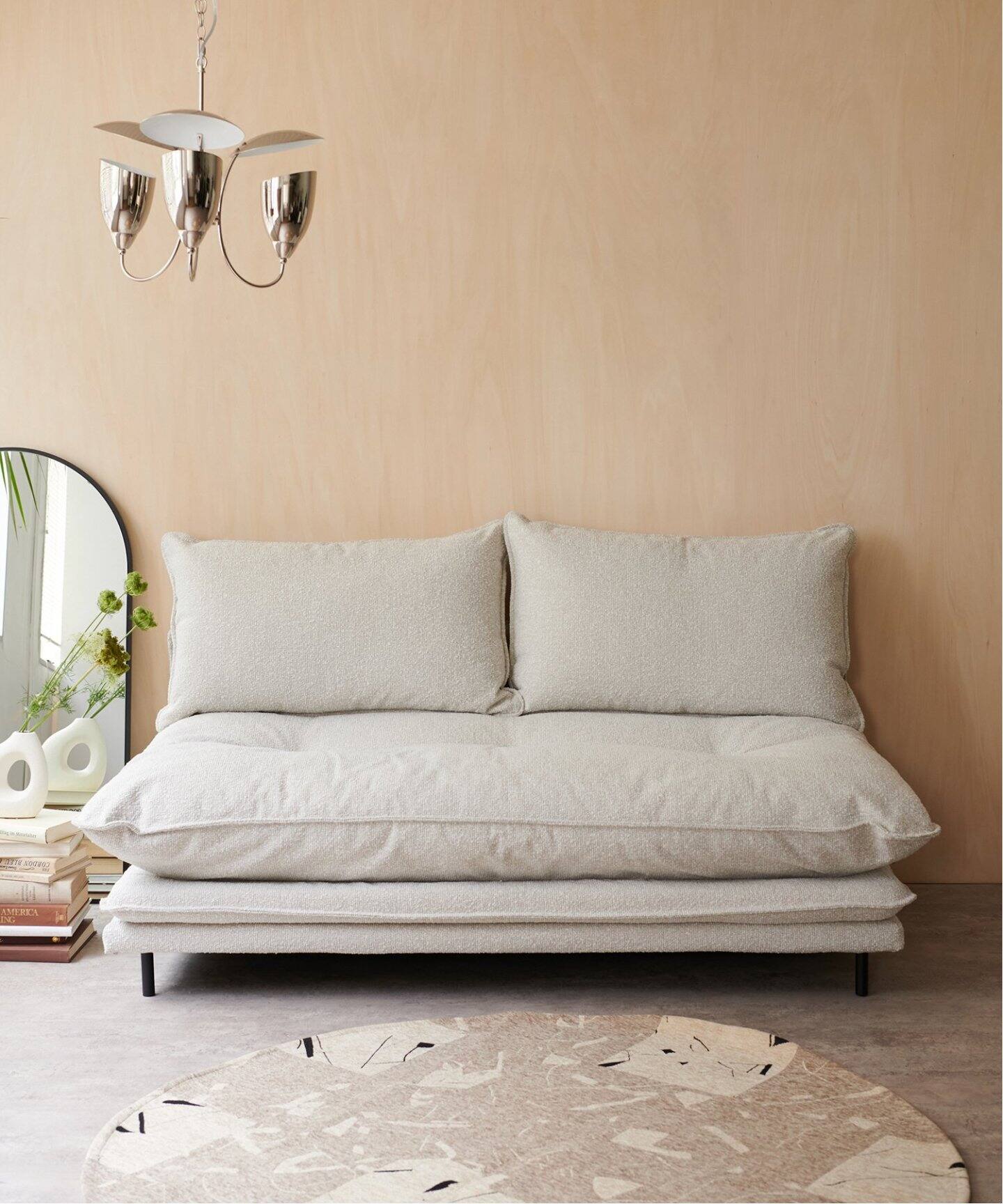 大型商品》PORTO SOFA Boucle-IV24 ポルトソファ アイボリー（ソファ