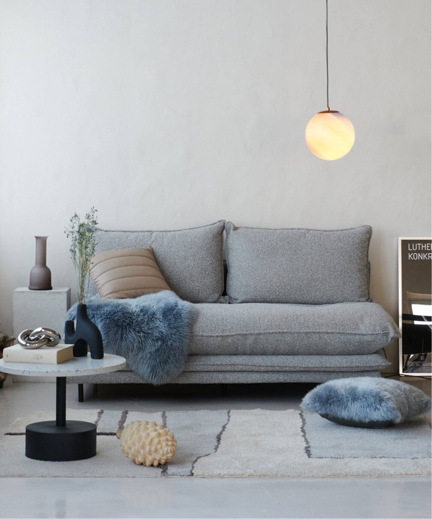 大型商品》PORTO SOFA Boucle-GRG24 ポルトソファ グレージュ（ソファ 