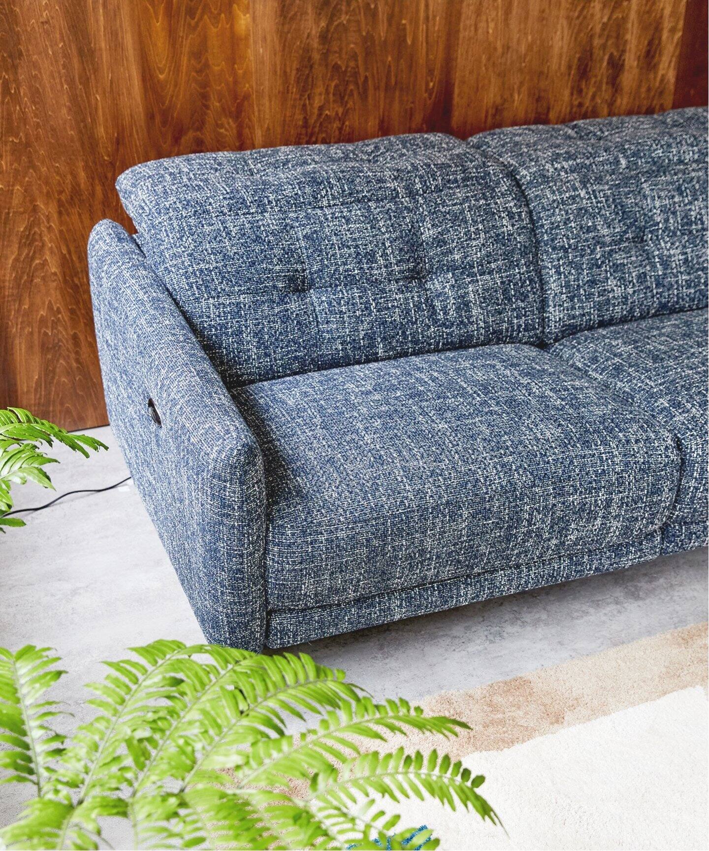 大型商品》SHEFFIELD RECLINING SOFA navy シェフィールド 電動 ソファ