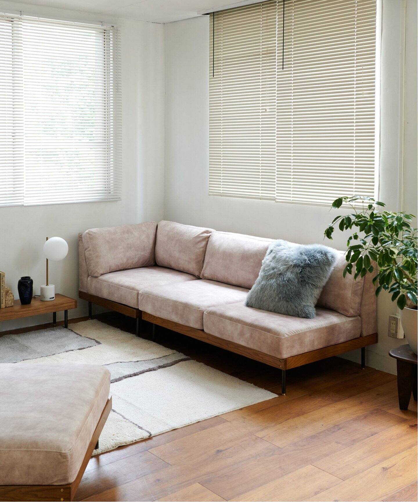 大型商品》LILLE CORNER SOFA 2ND VELVET BE リルコーナーソファー 