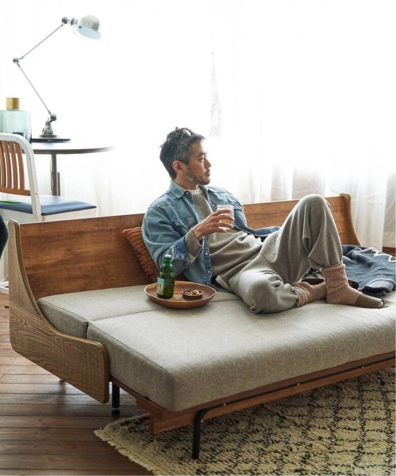 大型商品》HABITAT SOFA BED 200cm BEIGE ハビタソファ ベット（ソファ 