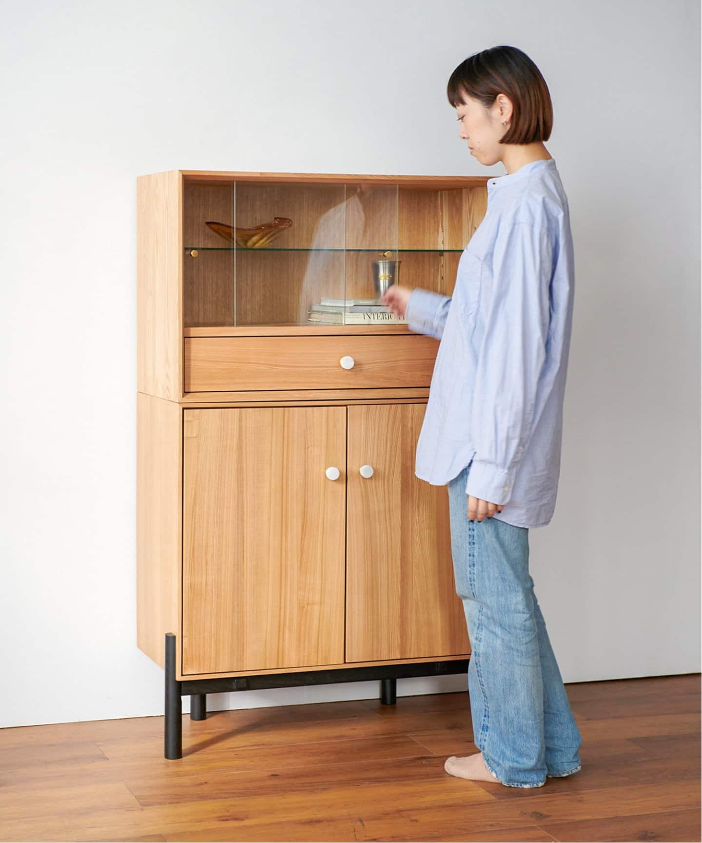 大型商品》PORTO STACKING GLASS SHELF ポルト ガラス シェルフ（収納