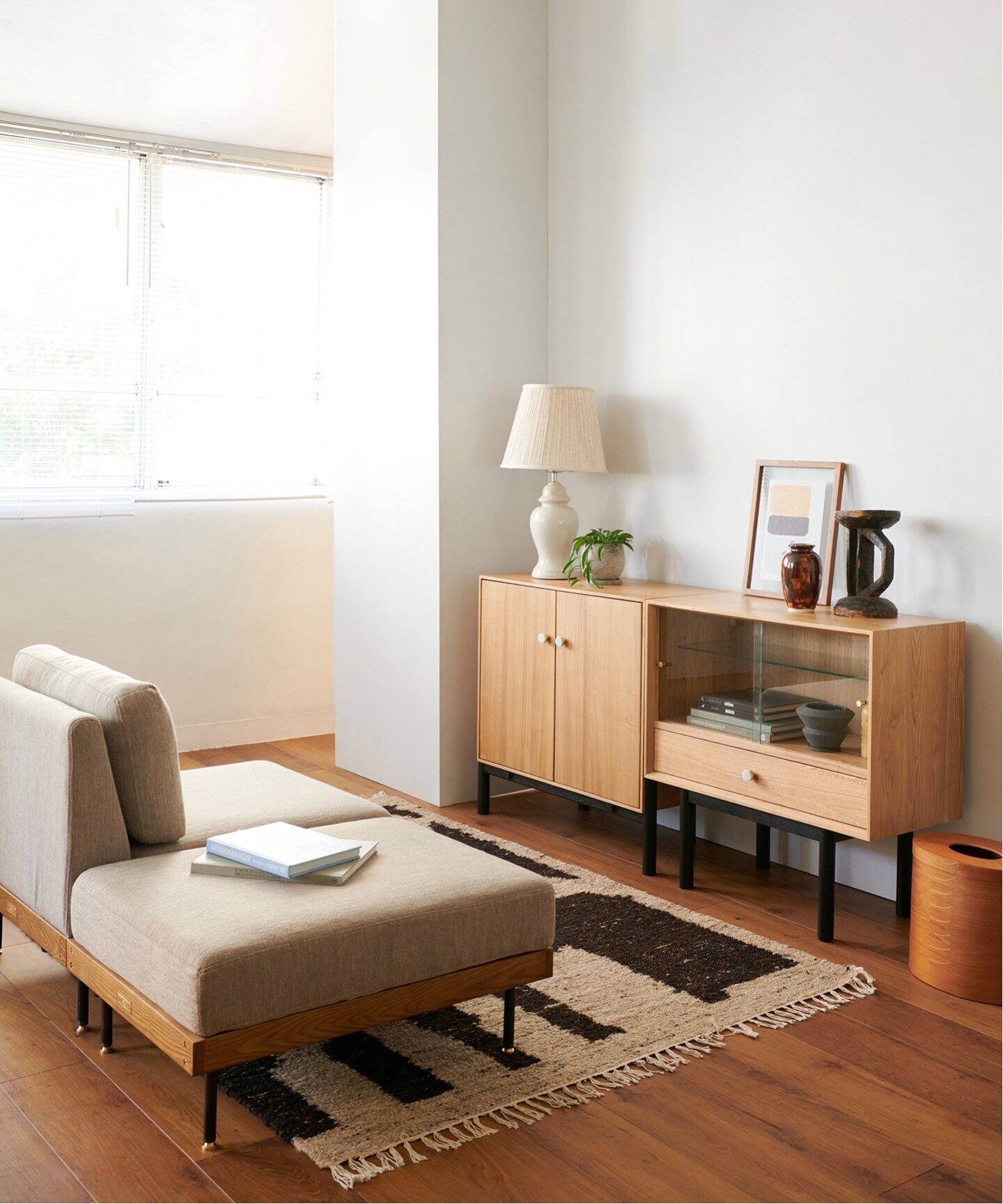 木製ラック ガラス扉付き 引き出し1つ ポルト スタッキング ガラスシェルフ JOURNAL STANDARD FURNITURE PORTO STACKING GLASS SHELF / ジャーナル