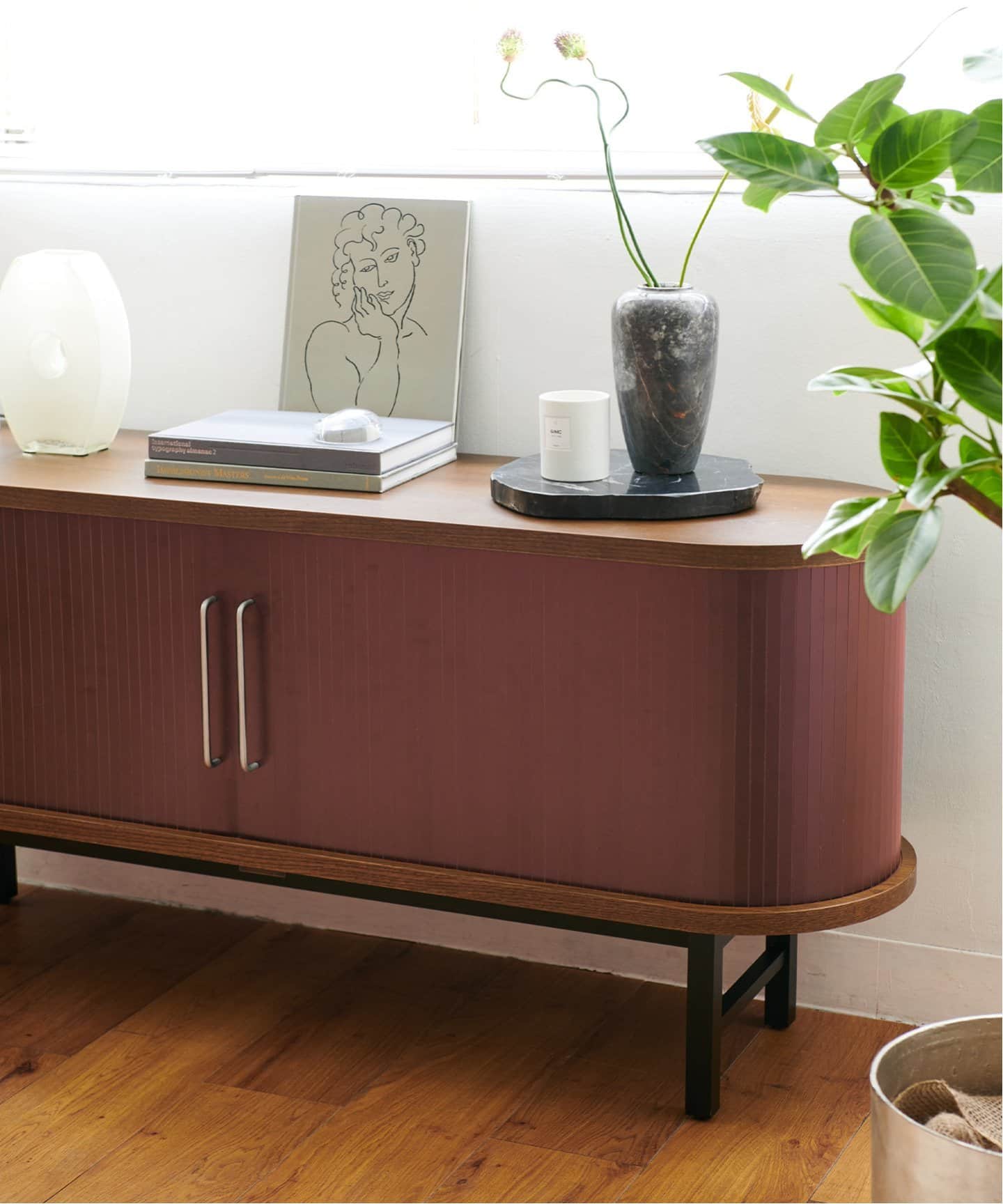 大型商品》ANOR SIDE BOARD wine アノールサイドボード（収納家具