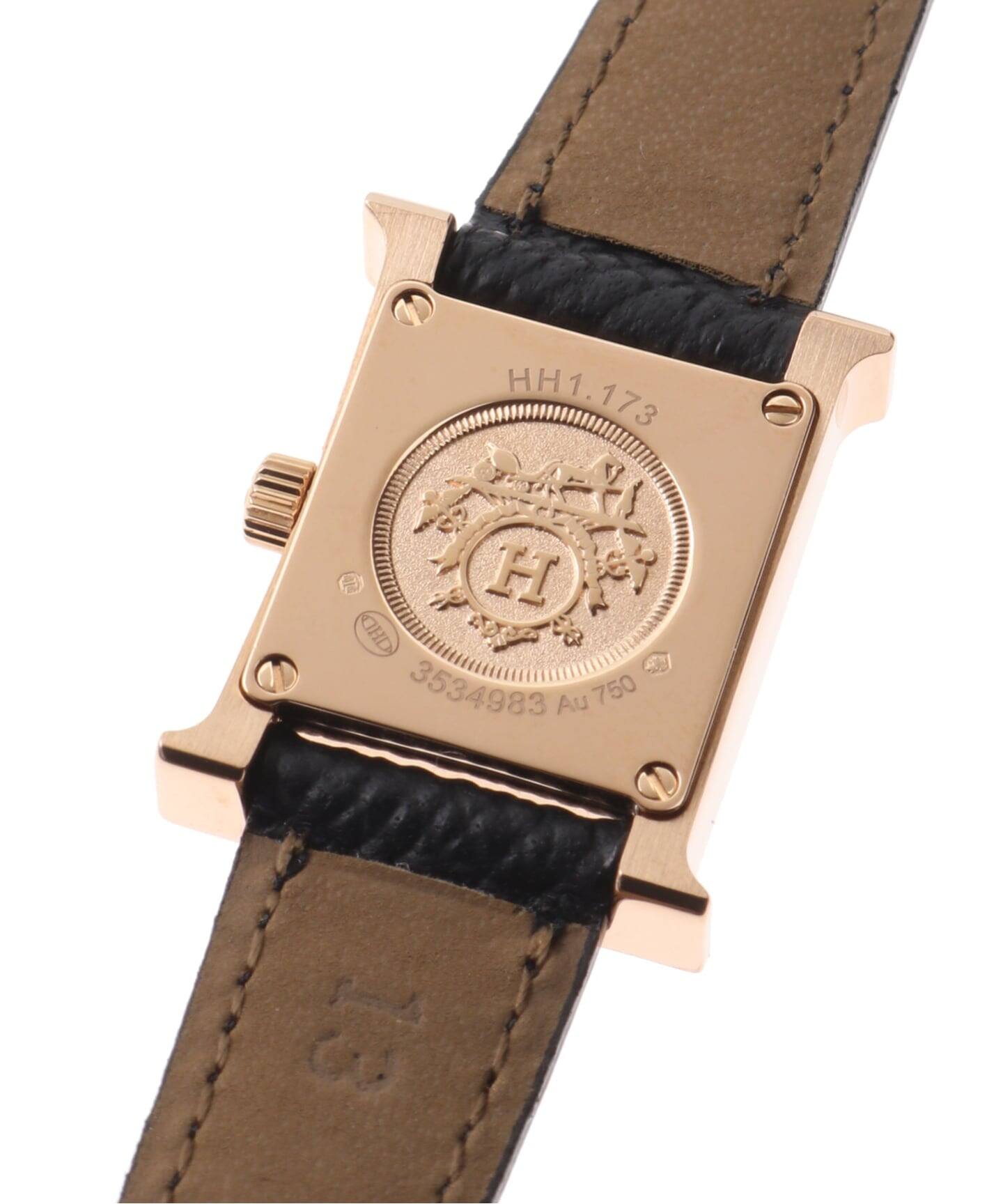 HERMES / エルメス】mini H Watch All arabic 18K / Shell Diamond