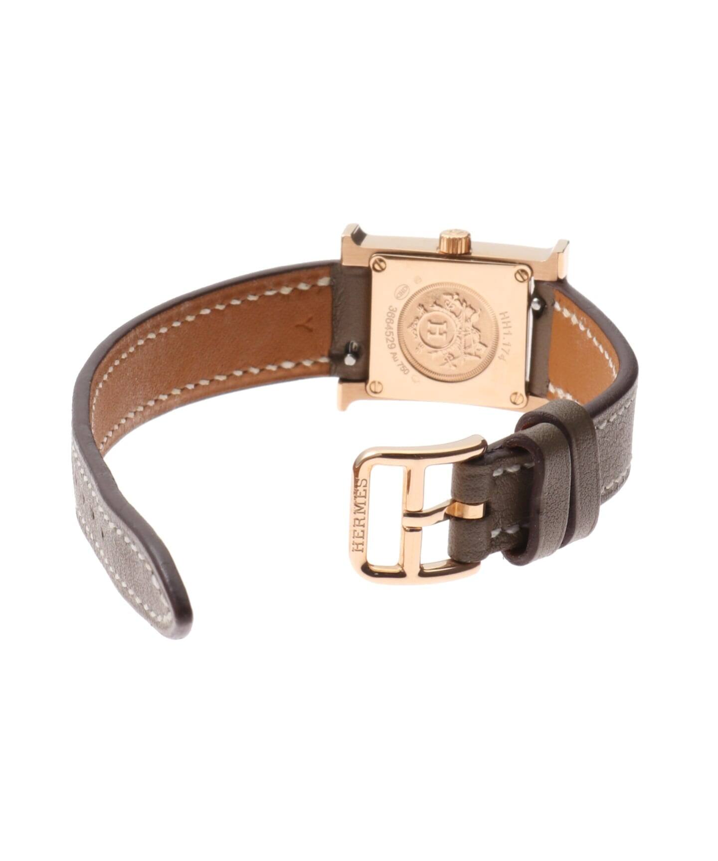 HERMES / エルメス】mini H Watch Pink 18K / Shell Diamond