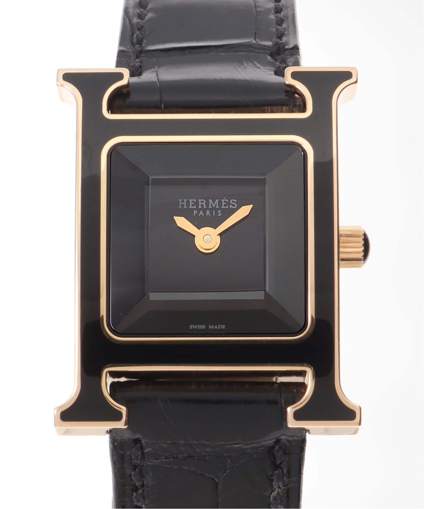 エルメス♪時計 HERMES / エルメス】H Watch Black Enamel 18K（ヴィンテージ）｜HIROB