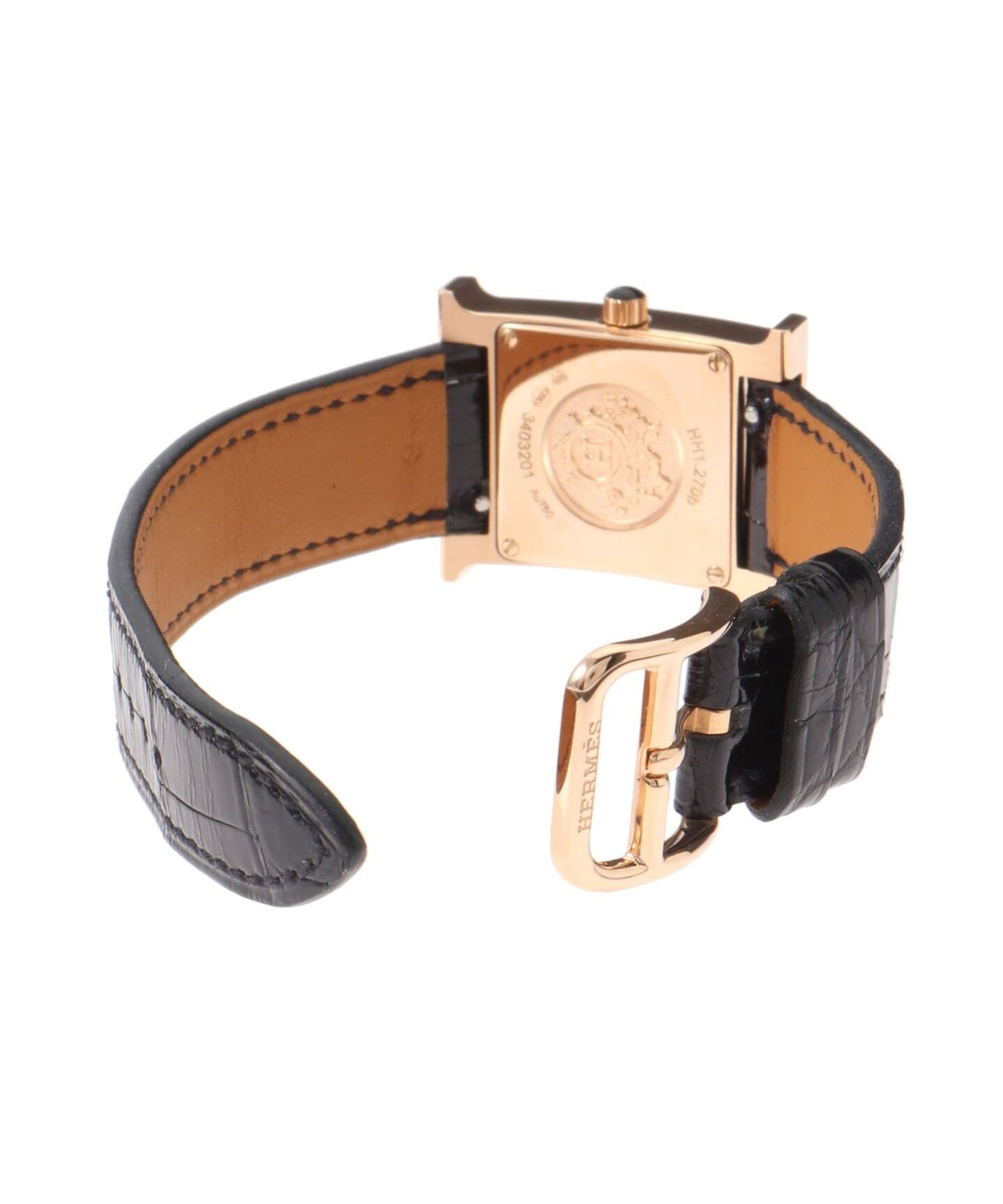 HERMES / エルメス】H Watch Black Enamel 18K（ヴィンテージ）｜HIROB