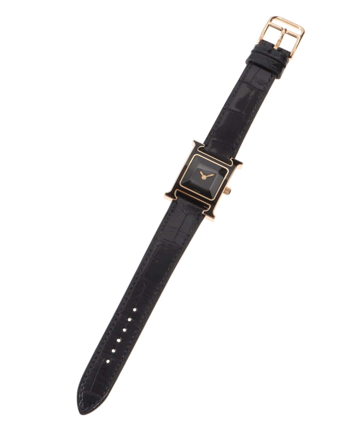 HERMES / エルメス】H Watch Black Enamel 18K（ヴィンテージ）｜HIROB