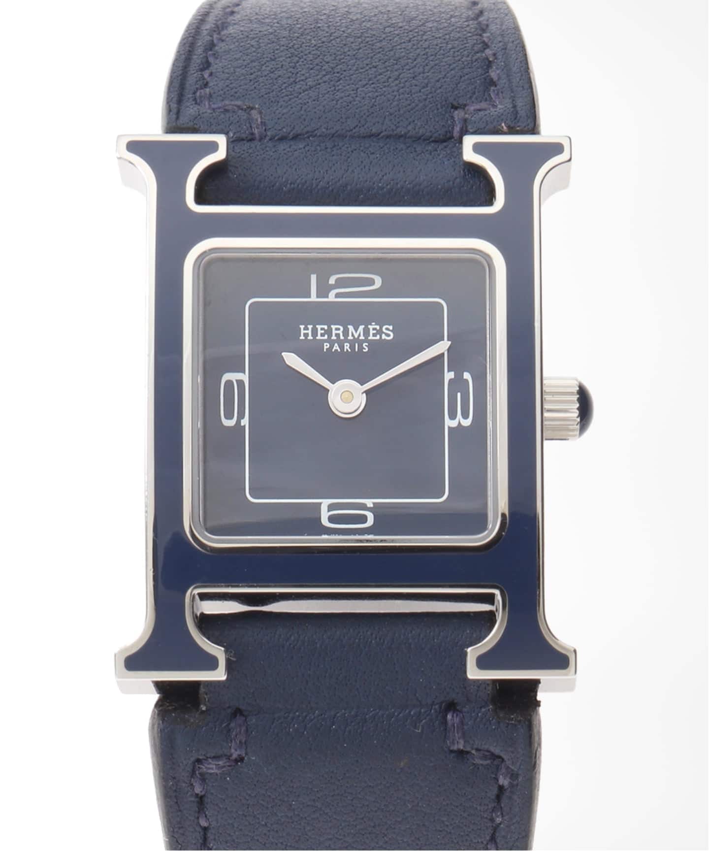 HERMES / エルメス】H Watch Navy Enamel（ヴィンテージ）｜HIROB