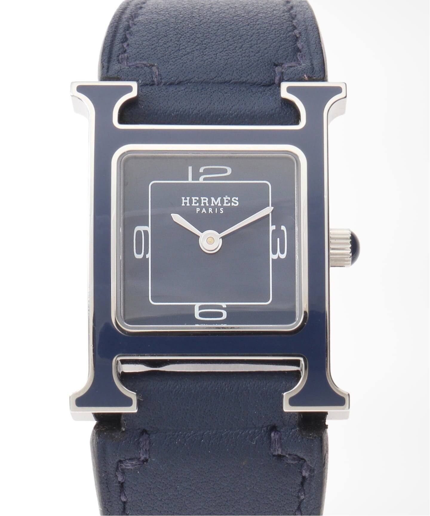 HERMES / エルメス】H Watch Navy Enamel（ヴィンテージ）｜HIROB 