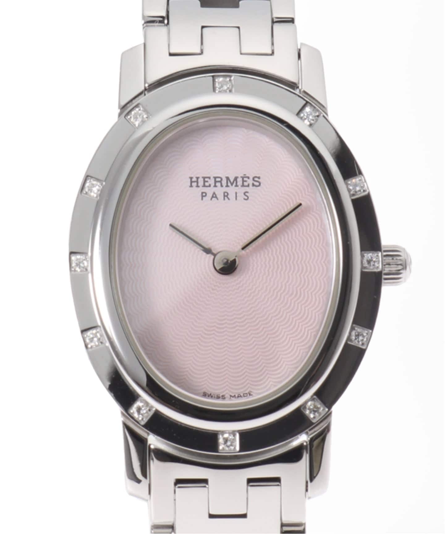 HERMES / エルメス】Clipper nacre oval pink / Diamond（ヴィンテージ