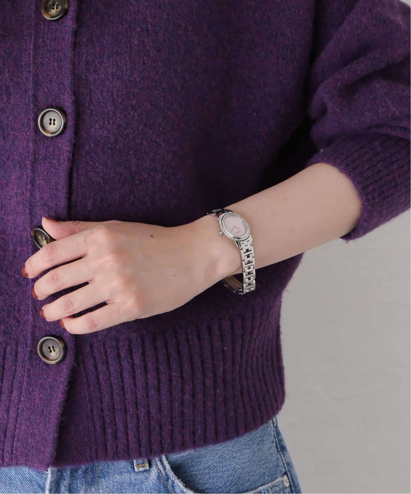 HERMES / エルメス】Clipper nacre oval pink / Diamond（ヴィンテージ