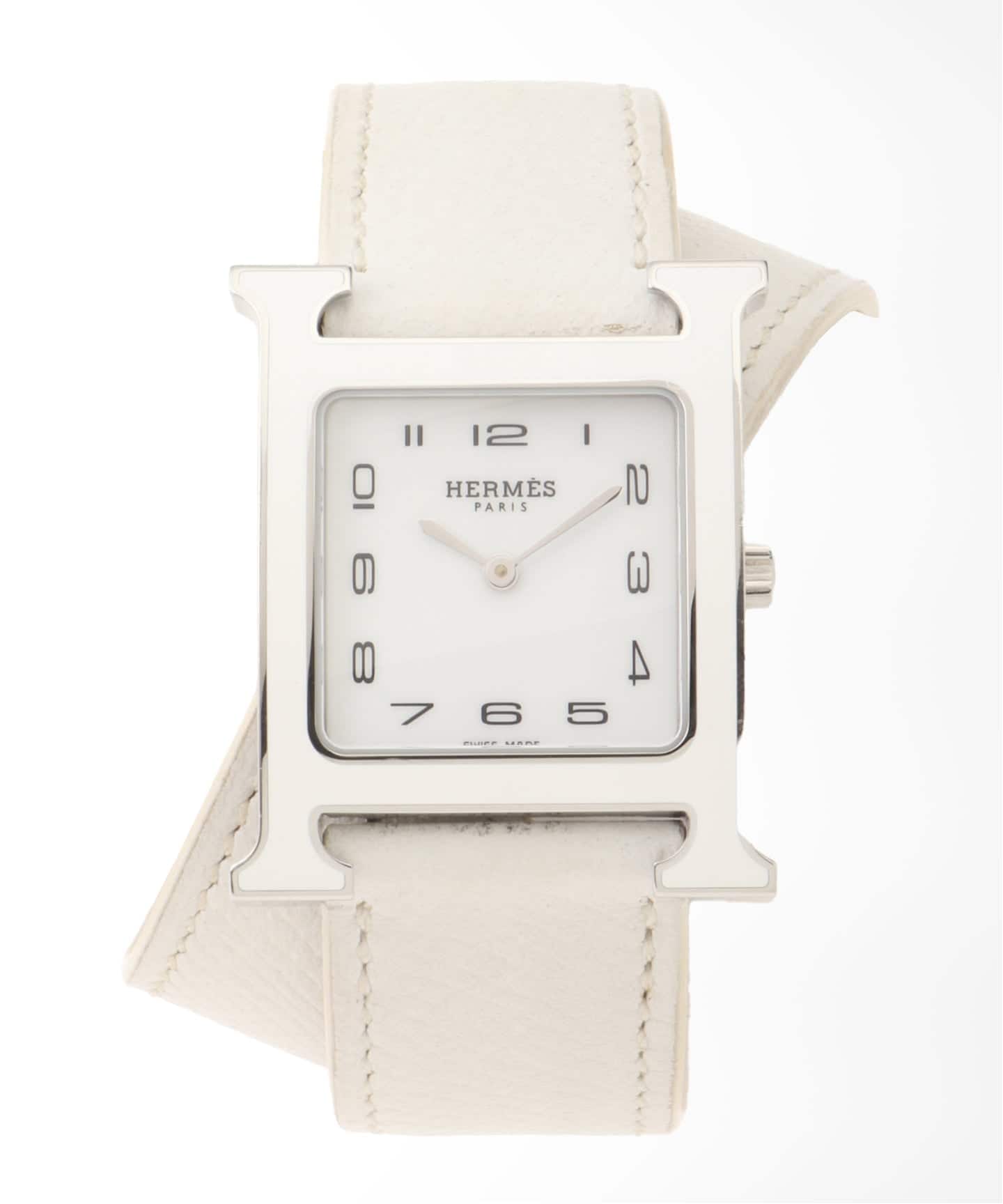 HIROB/ヒロブ/腕時計/箱付き/電池交換済み/匿名配送/送料無料 HERMES H watch White Doubletour（ヴィンテージ）｜HIROB（ヒロブ）の