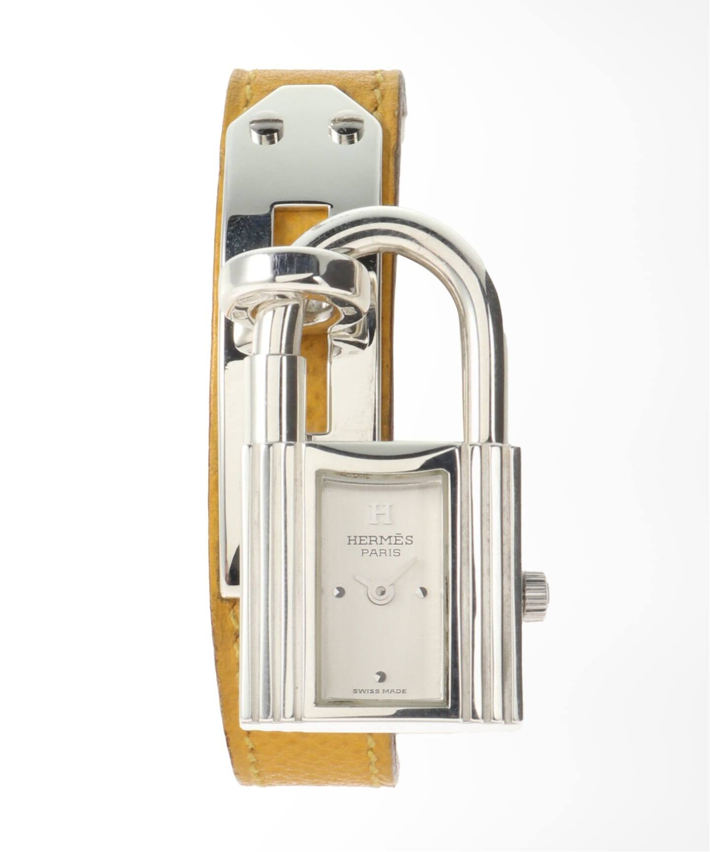 HERMES シルバーゴールド 腕時計　BOX 予備のコマ付き　ビンテージ HERMES Kelly Watch Yellow silver 925（ヴィンテージ）｜HIROB