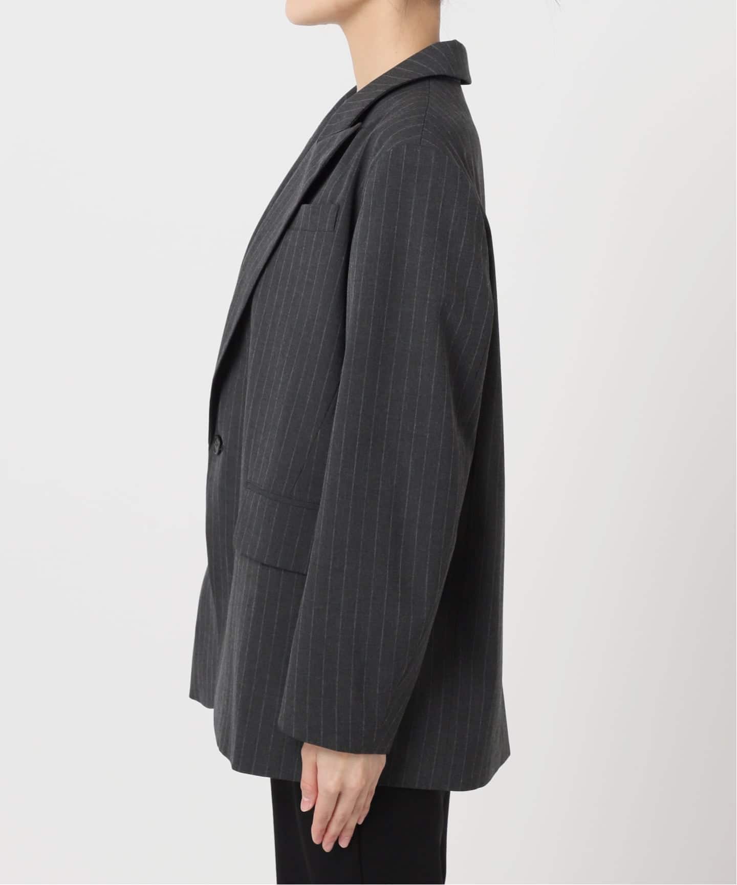 45R ダークグレー ストライプ テーラードジャケット ORDINARY ストライプジャケット（テーラードジャケット）｜OUTDOOR