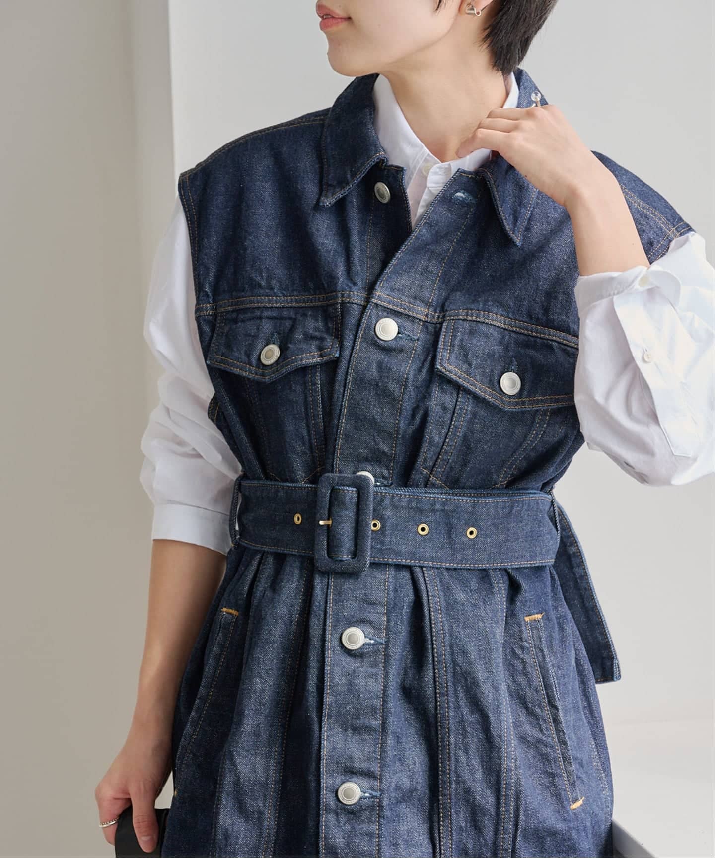 SOMETHING BELTED DENIM JACKET（ジレ）｜BOICE FROM BAYCREW'S