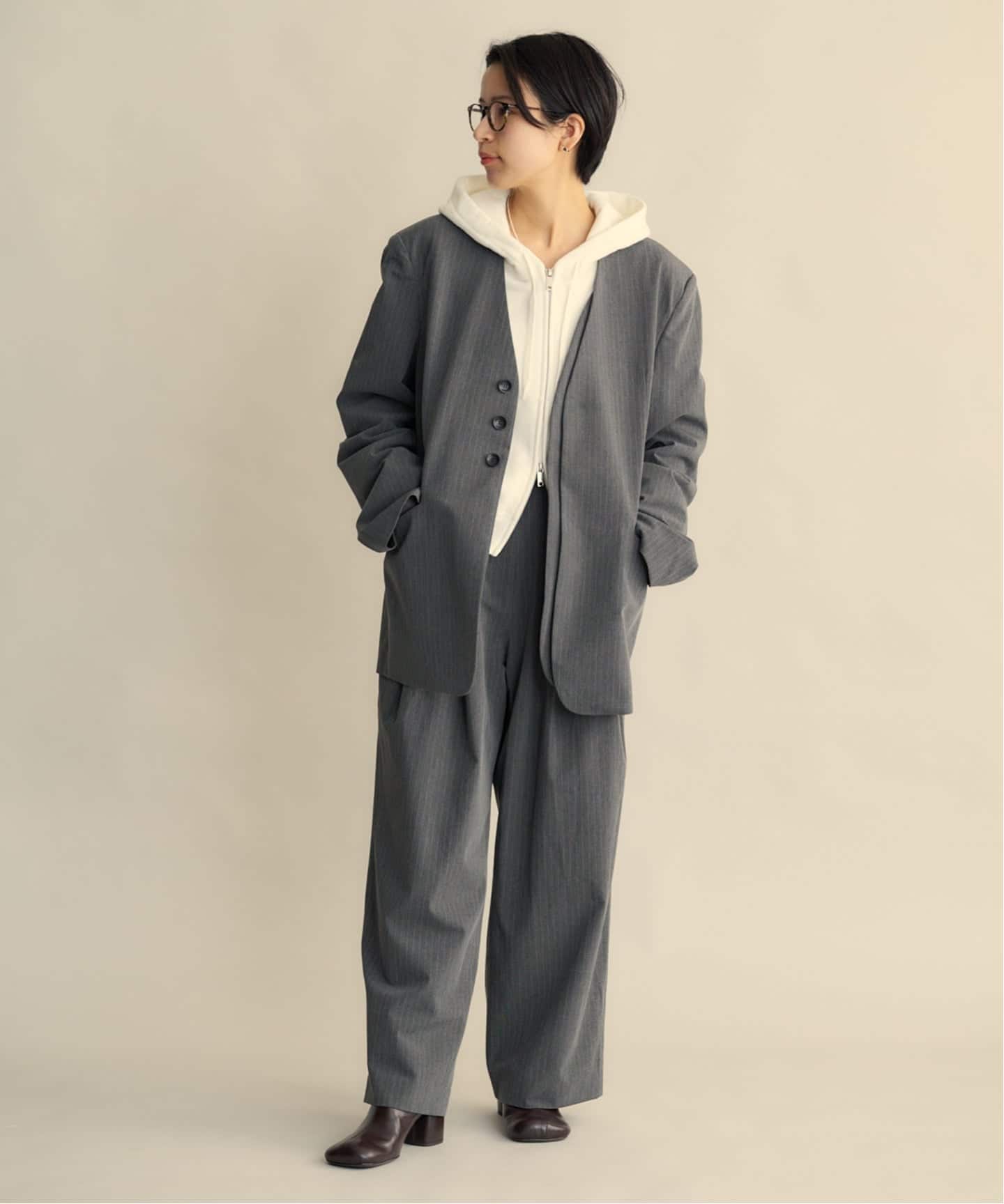 anuke Collarless Over Jacket（ノーカラージャケット）｜BOICE FROM