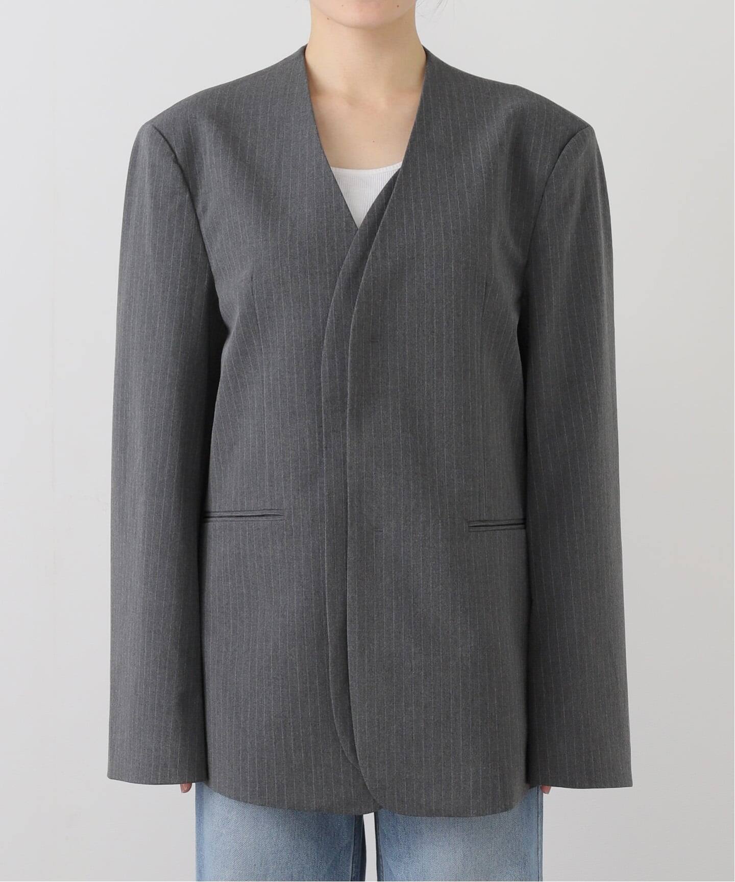 anuke Collarless Over Jacket（ノーカラージャケット）｜BOICE FROM