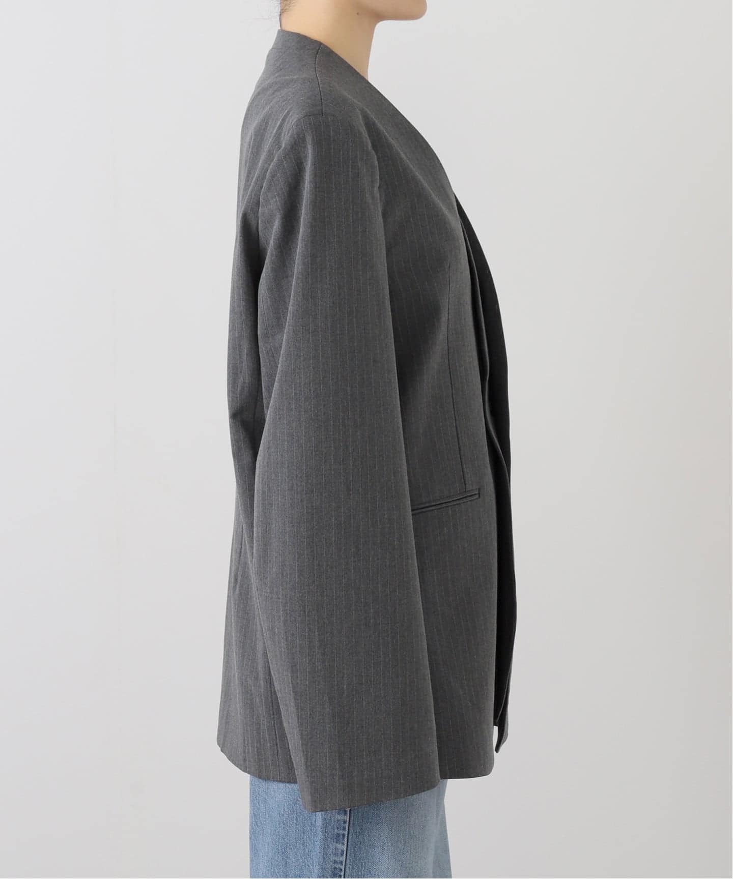 anuke Collarless Over Jacket（ノーカラージャケット）｜BOICE FROM