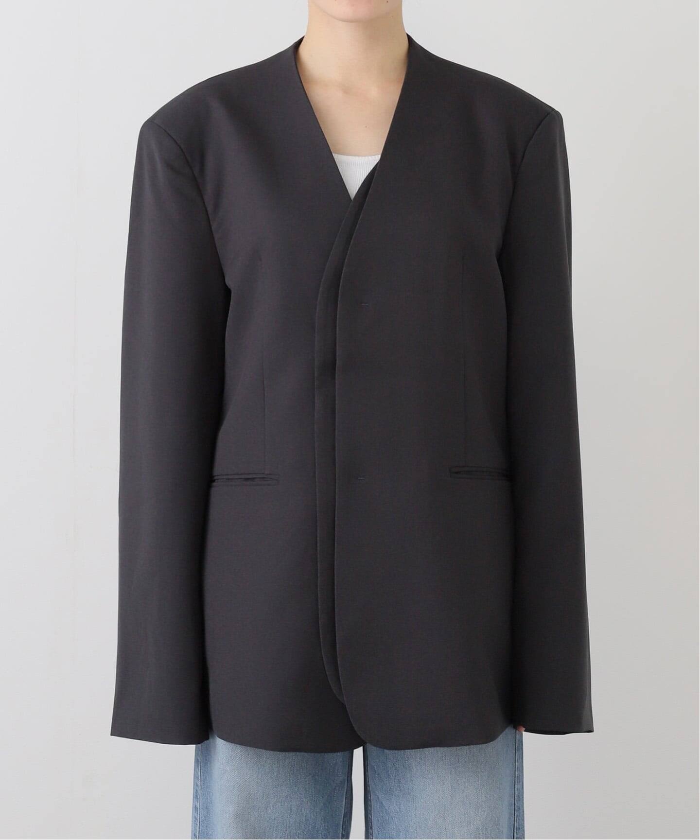 anuke Collarless Over Jacket（ノーカラージャケット）｜BOICE FROM