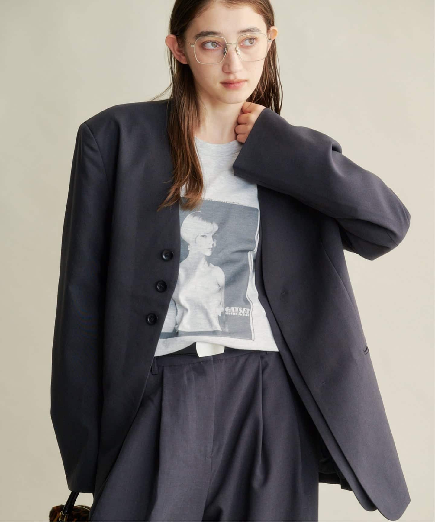 【anuke】Collarless Over Jacket ànuke online store（アンヌーク） / Collarless Over