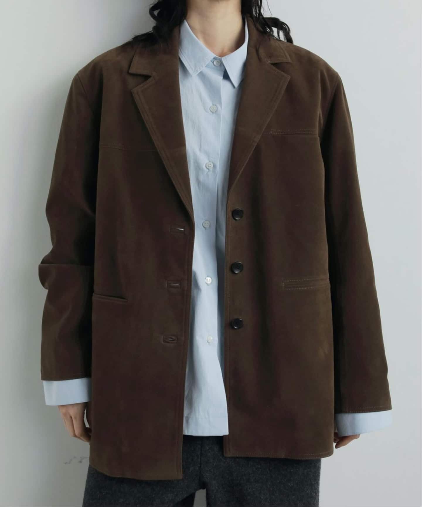 anuke　Eco Suede Jacket 36 anuke Eco Suede Jacket（テーラードジャケット）｜BOICE FROM