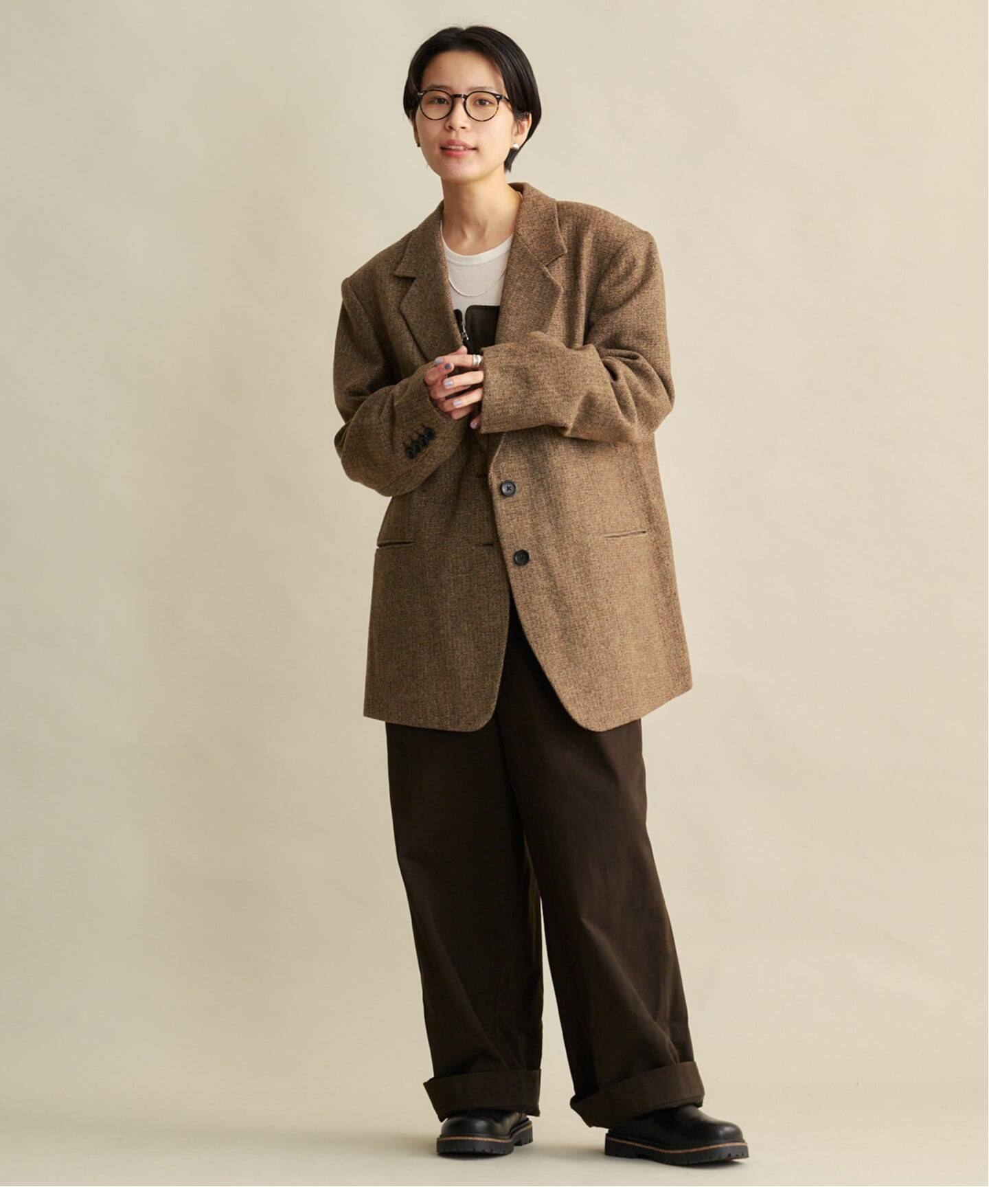 anuke Herringbone Wool Jacket 36 ブラウン anuke（アンヌーク） Herringbone Wool Jacket 即日発送 : RAPTURE