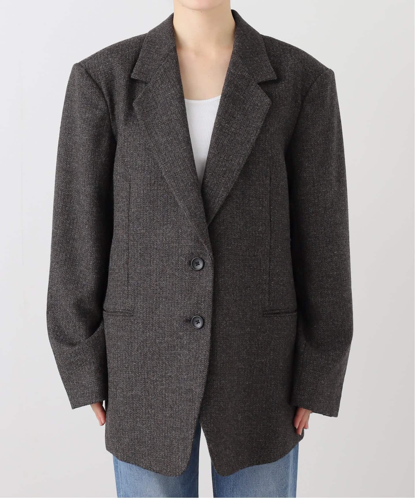 anuke Herringbone Wool Jacket（テーラードジャケット）｜BOICE FROM