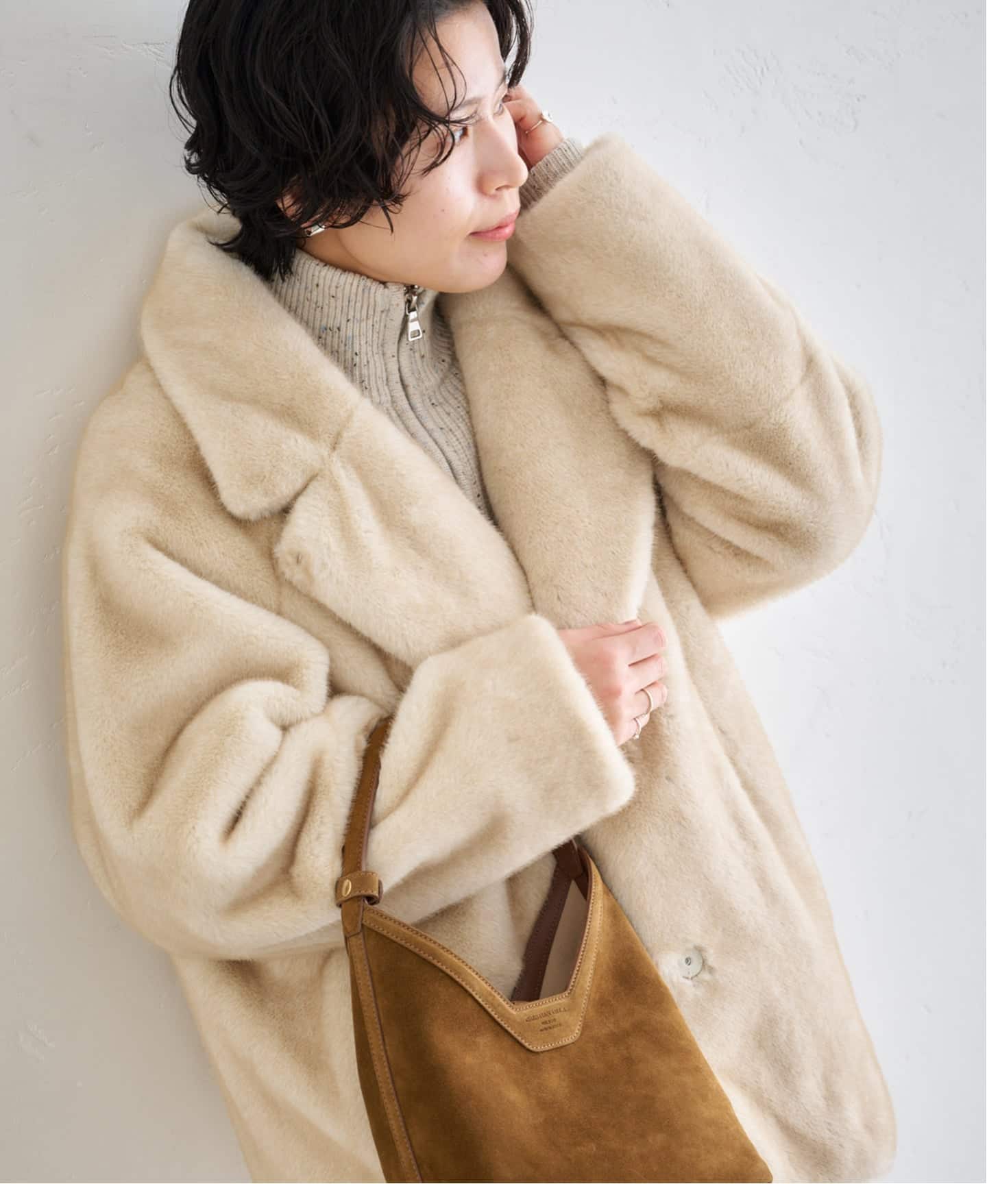 さ*マ様 anuke Eco Minkfur Jacket アイボリー サイズ3 anuke Eco Minkfur Jacket（ボア・フリース）｜BOICE FROM BAYCREW'S
