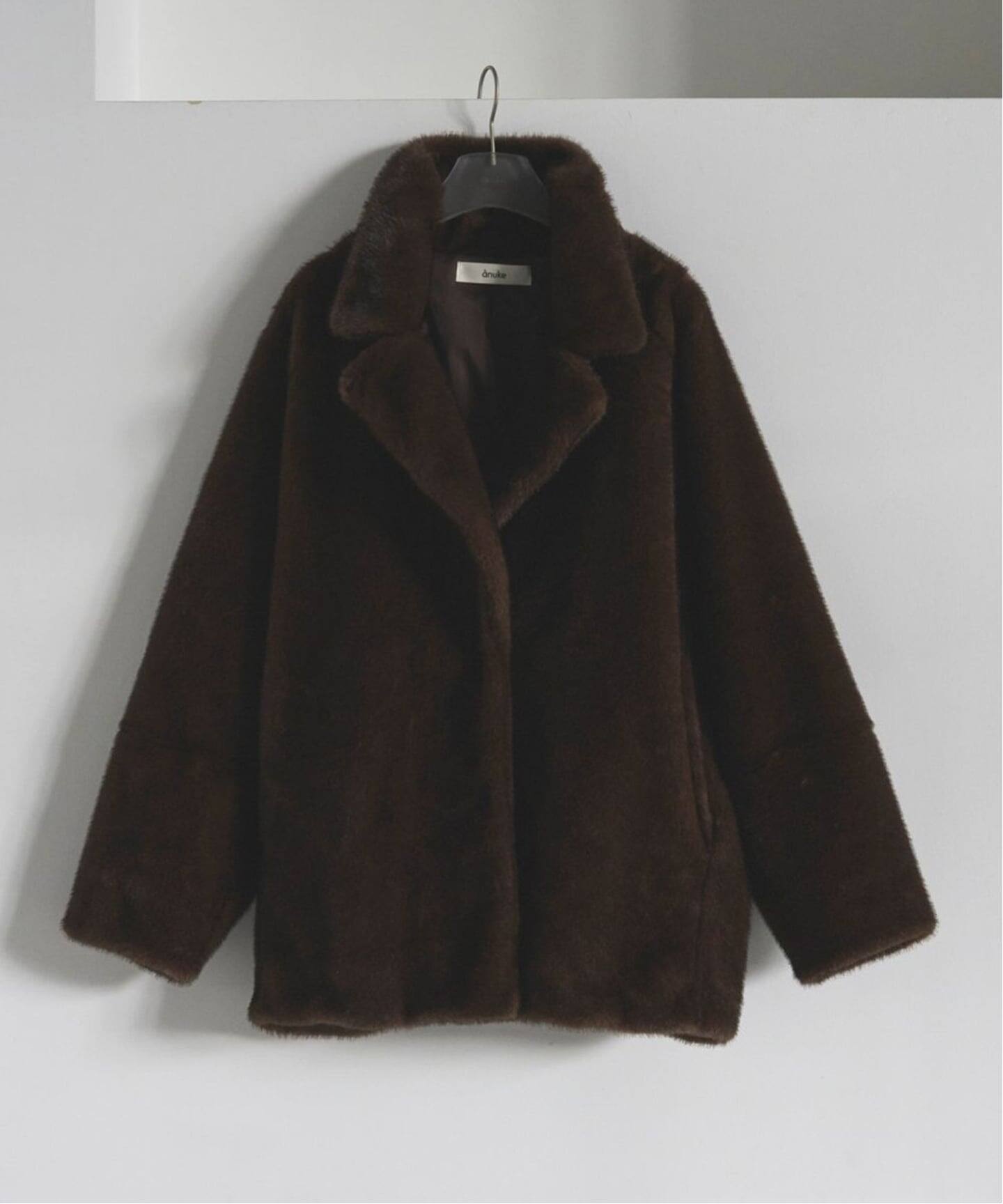 新品☆ anuke Eco Minkfur Jacket 36 ブラウン anuke Eco Minkfur Jacket（ボア・フリース）｜BOICE FROM BAYCREW'S