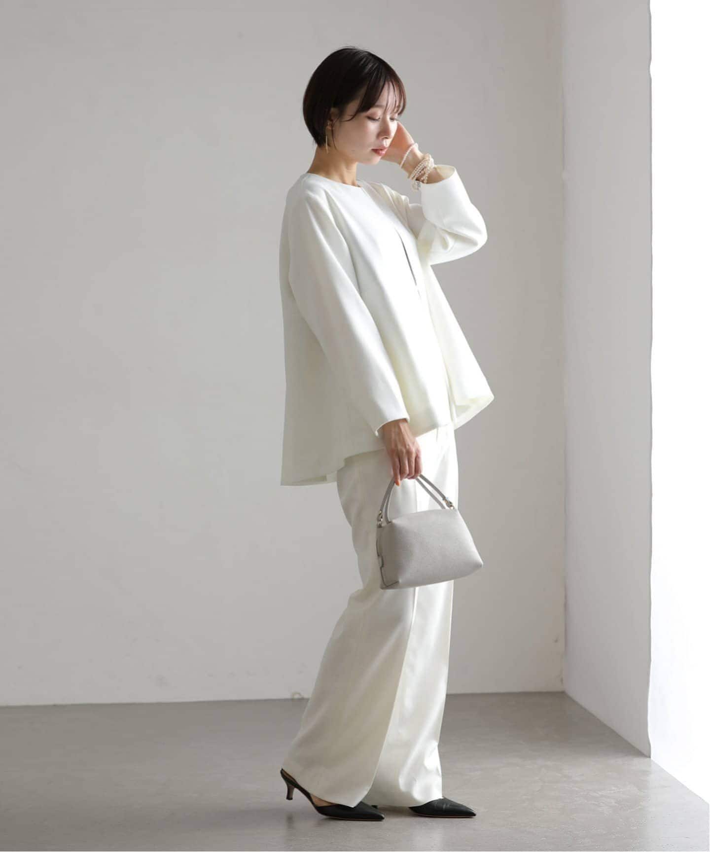 追加》【洗える】ストレッチノーカラージャケット（ノーカラー