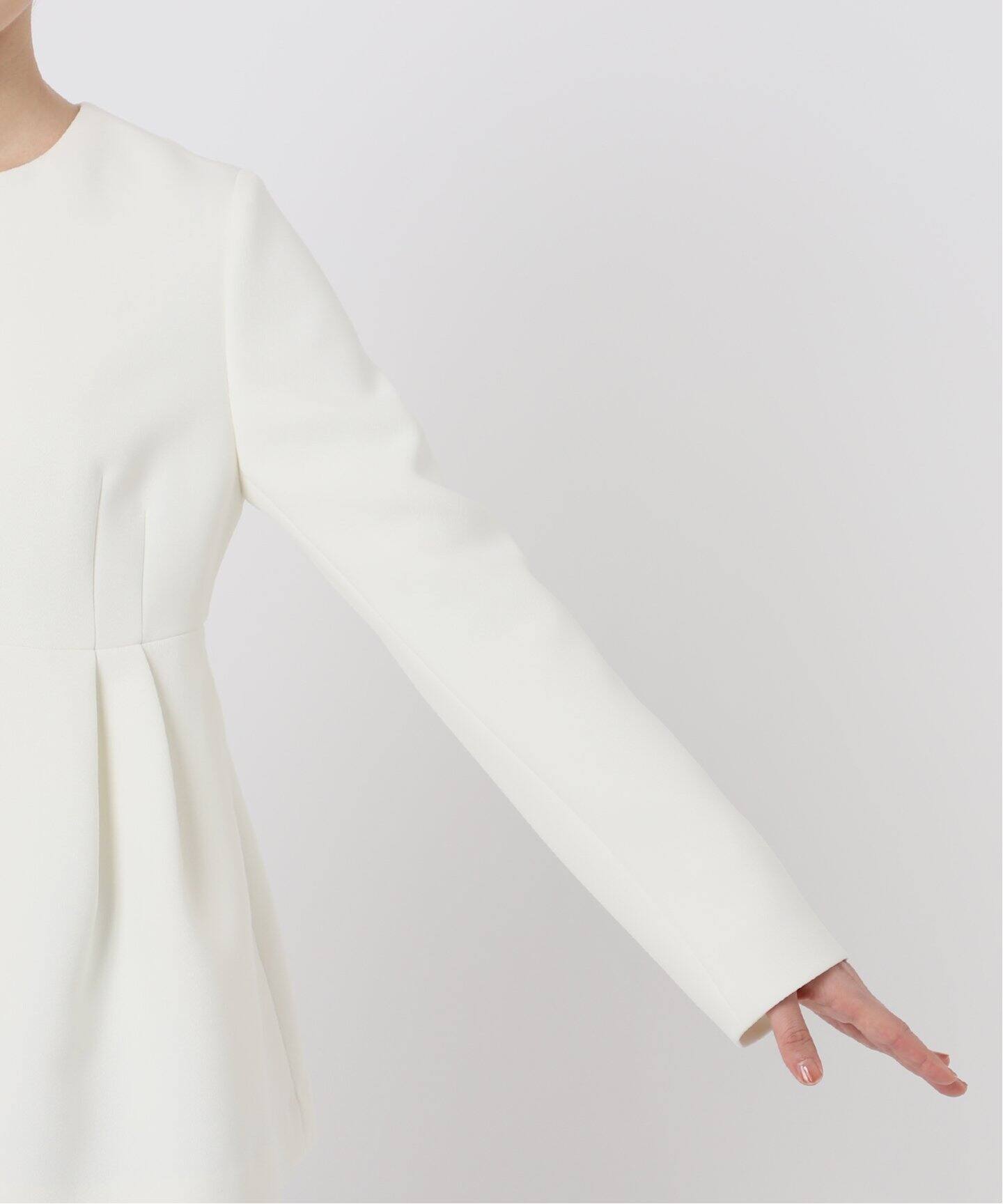 洗える】トリプルクロスペプラムジャケット（ノーカラージャケット