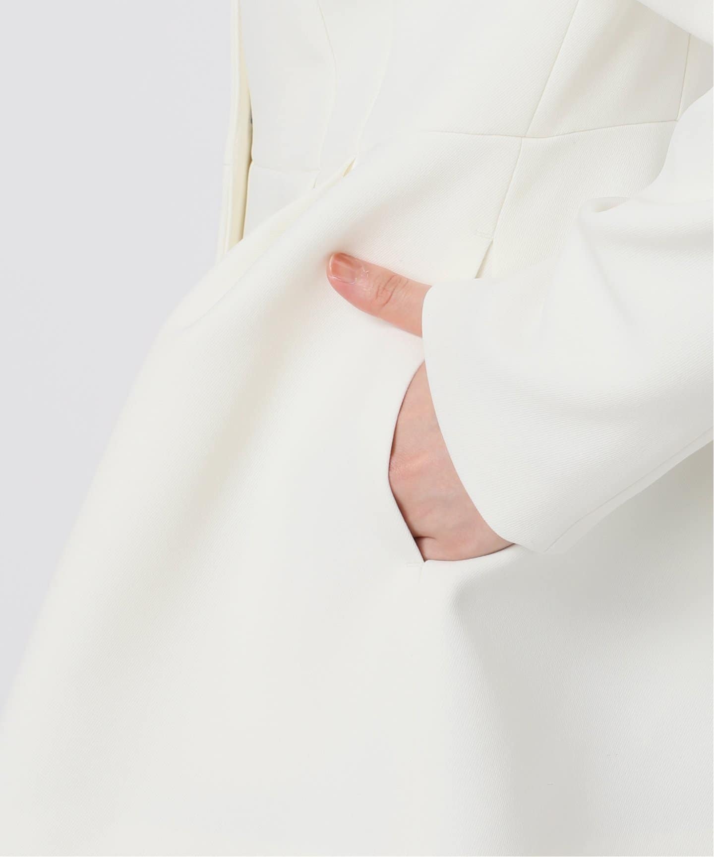 洗える】トリプルクロスペプラムジャケット（ノーカラージャケット