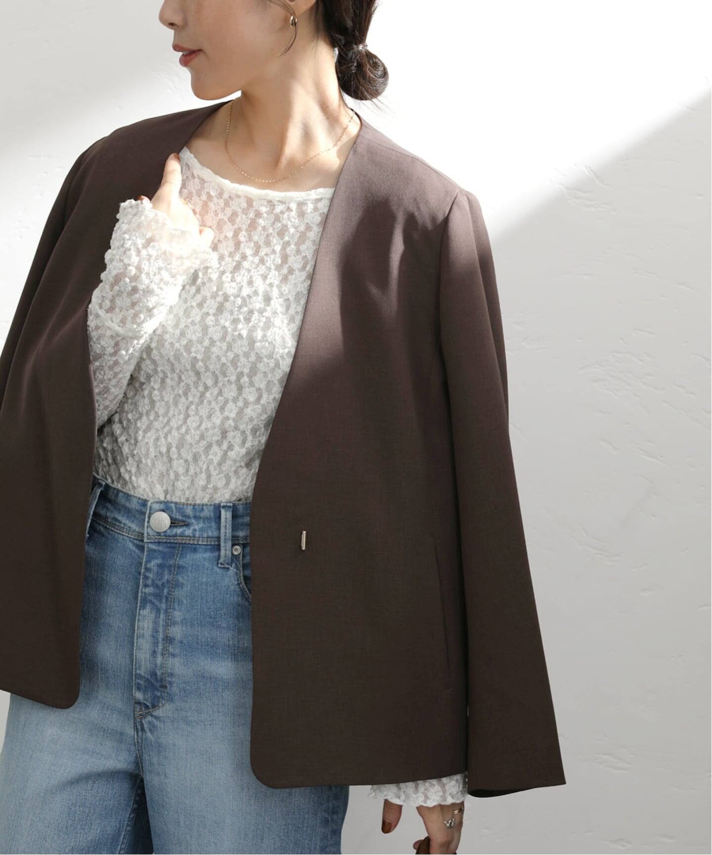 ノーカラーソフトジャケット（ノーカラージャケット）｜La Totalite