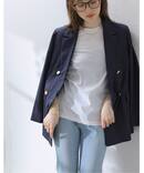 綿麻ストレッチダブルジャケット