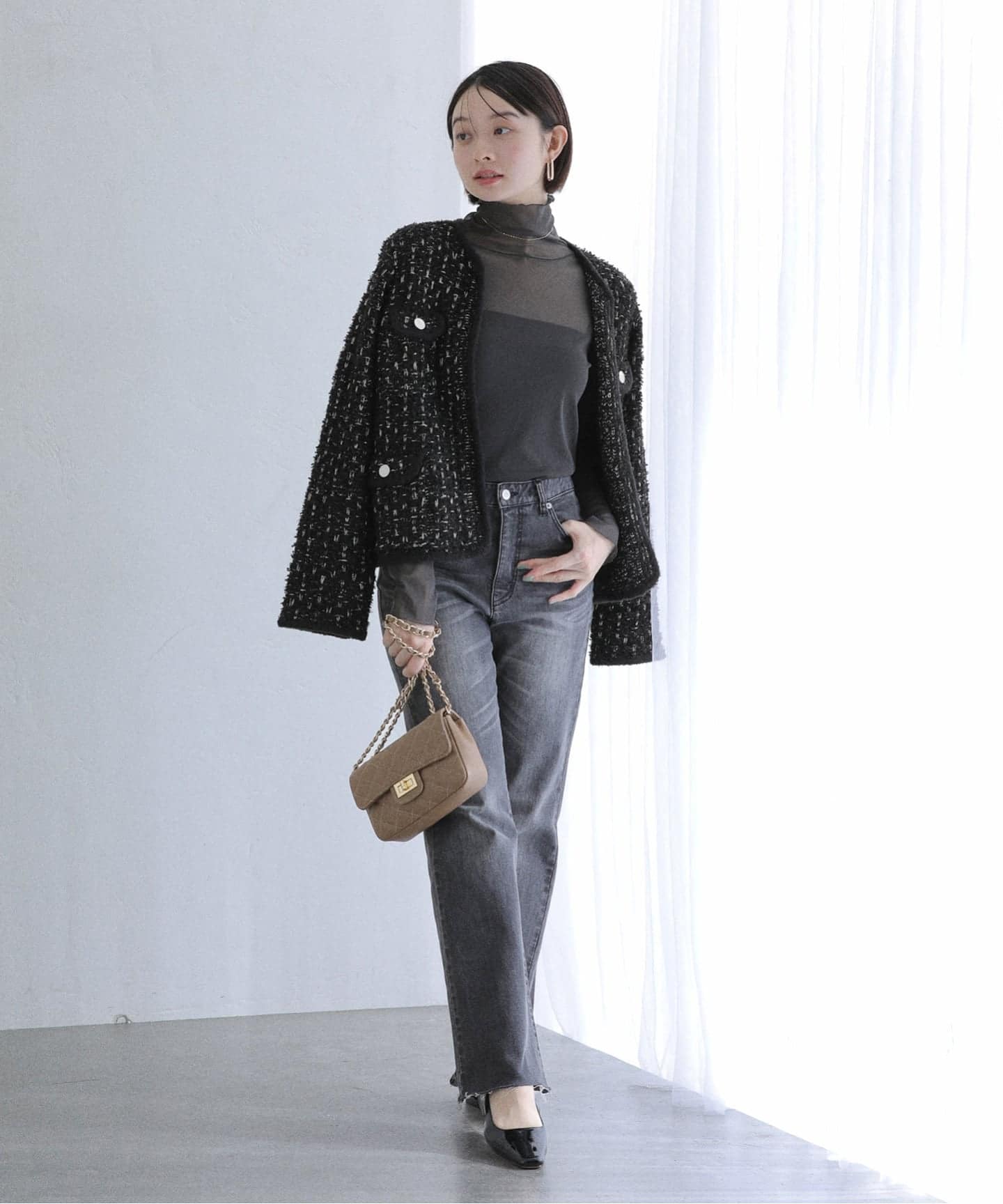 洗える】TORRAZZO DONNA/トラッゾドンナ 別注 ツィードニット