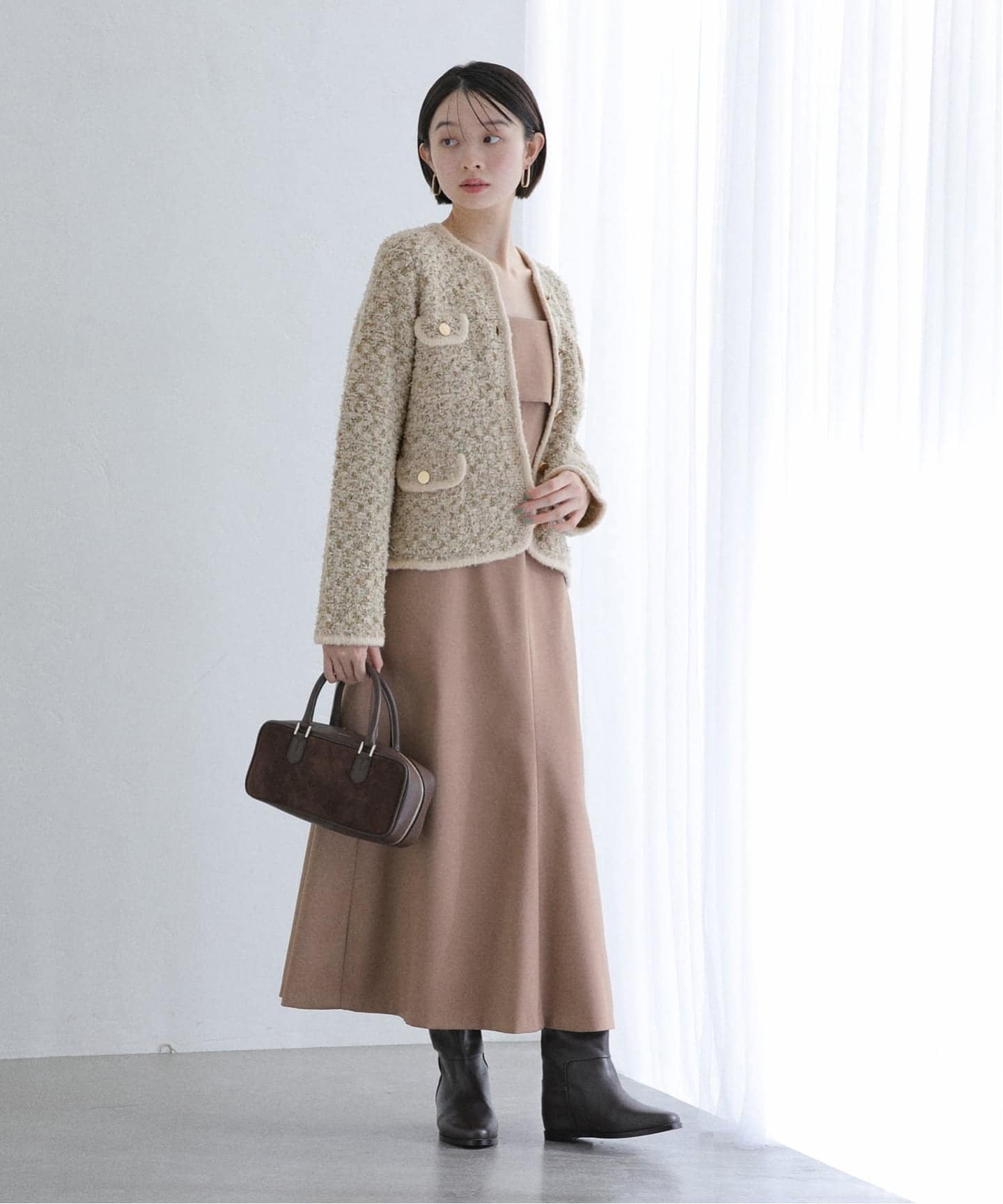 洗える】TORRAZZO DONNA/トラッゾドンナ 別注 ツィードニット