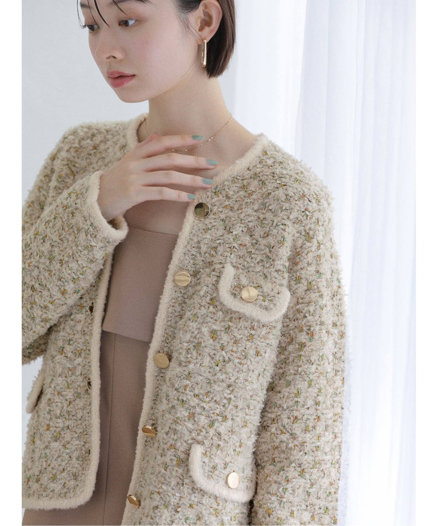 洗える】TORRAZZO DONNA/トラッゾドンナ 別注 ツィードニット