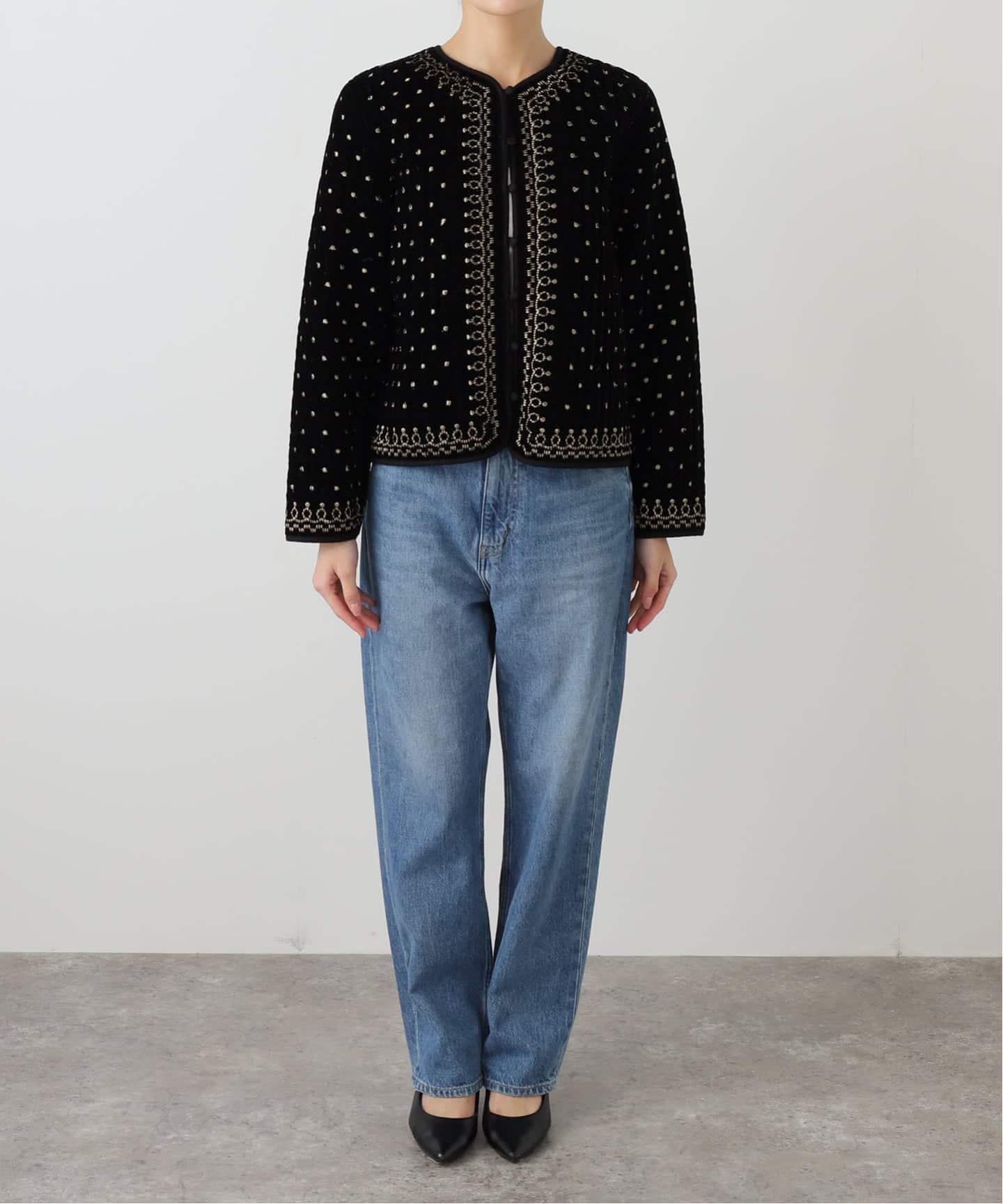 洗える】TORRAZZO DONNA/トラッゾドンナ ベロアエンブロイダリー