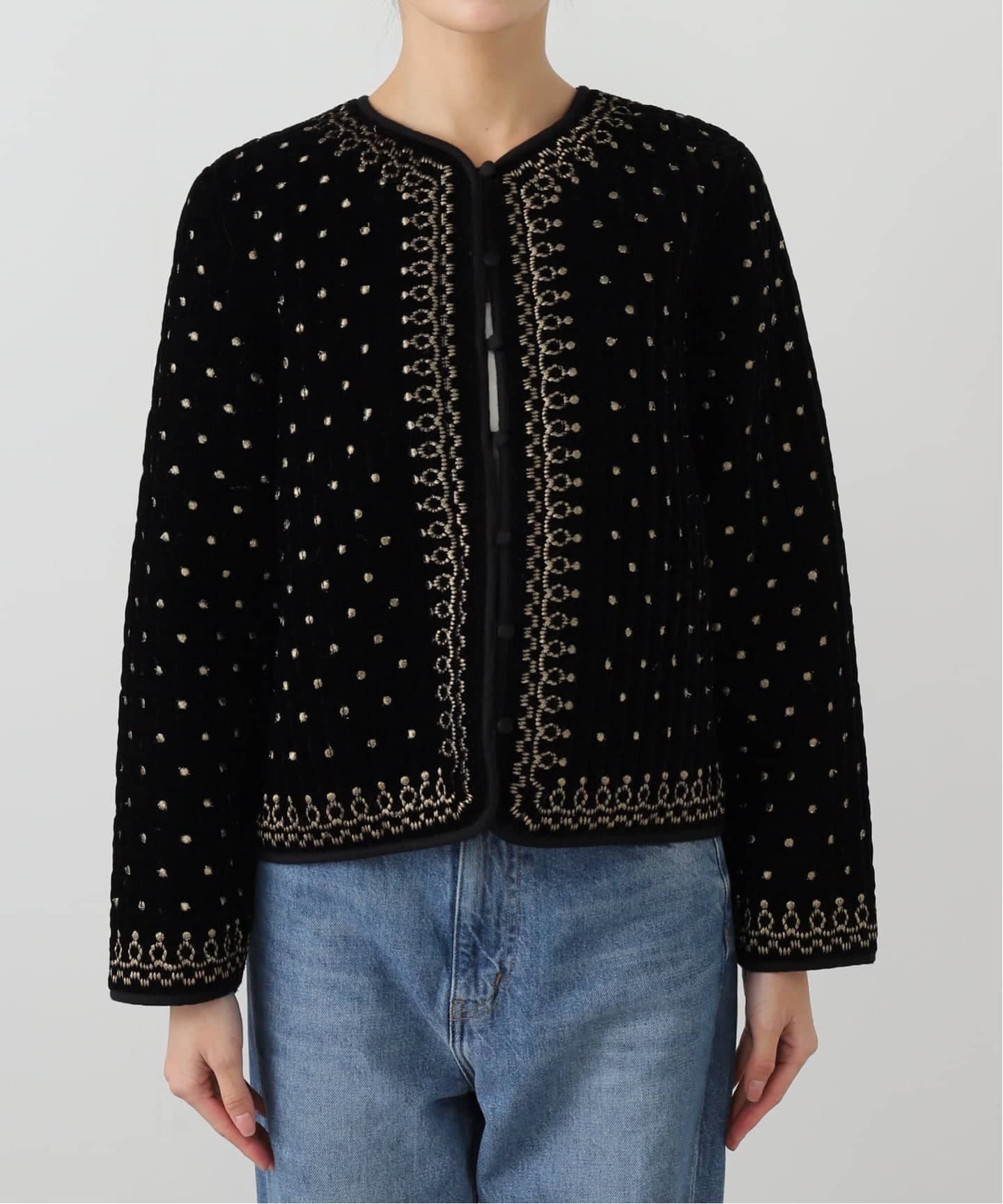 洗える】TORRAZZO DONNA/トラッゾドンナ ベロアエンブロイダリー