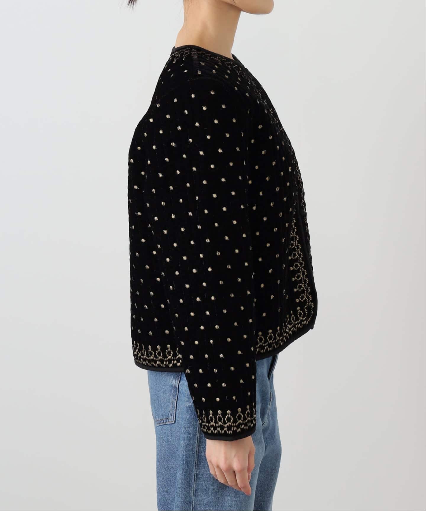 洗える】TORRAZZO DONNA/トラッゾドンナ ベロアエンブロイダリー